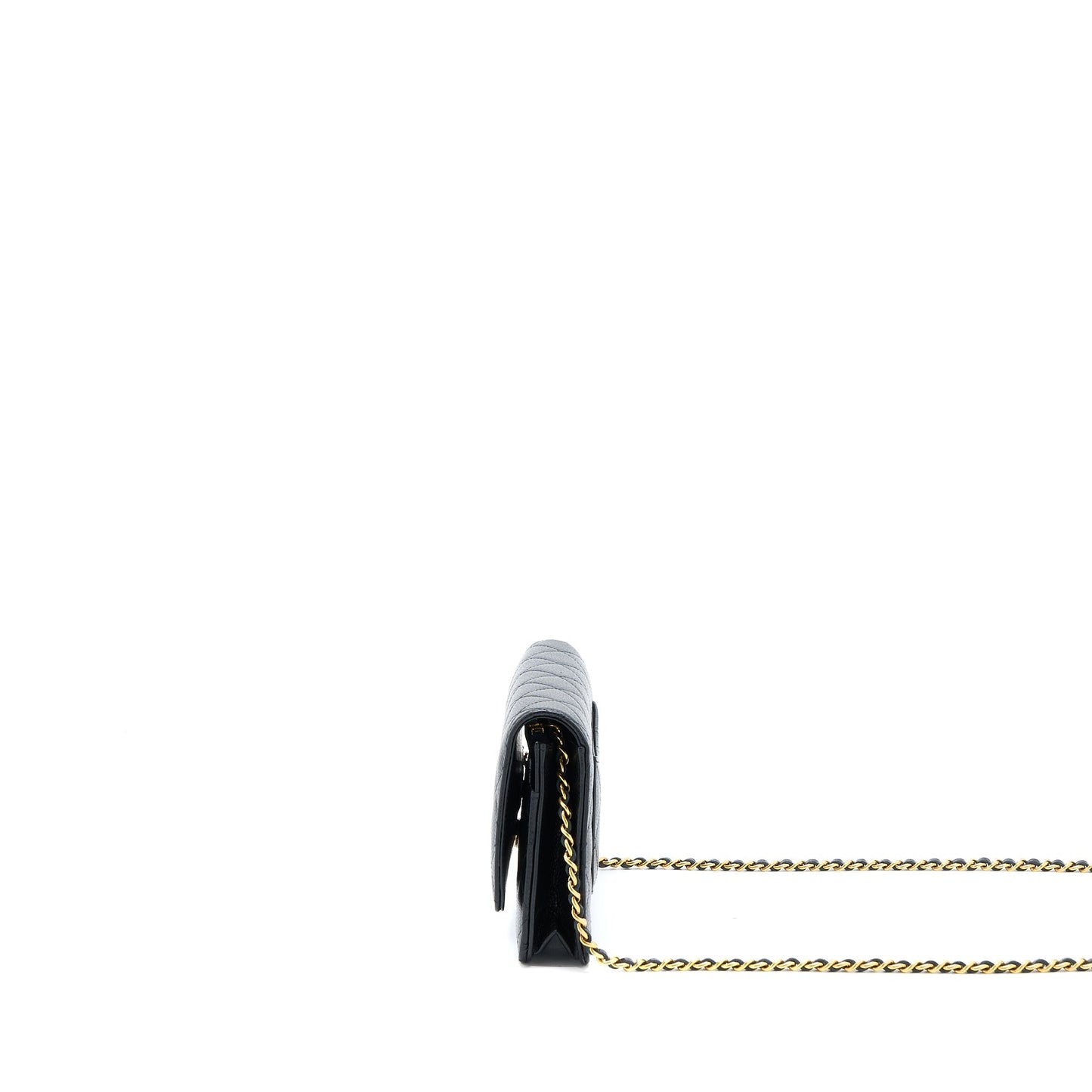 Chanel Classic On Caviar GHW Microchip Black Wallet Case Microchip 8