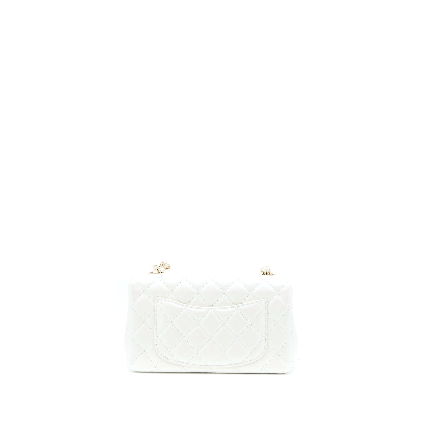 Chanel Classic Rectangular Flap Calfskin Iridescent LGHW White Shoulder Bag