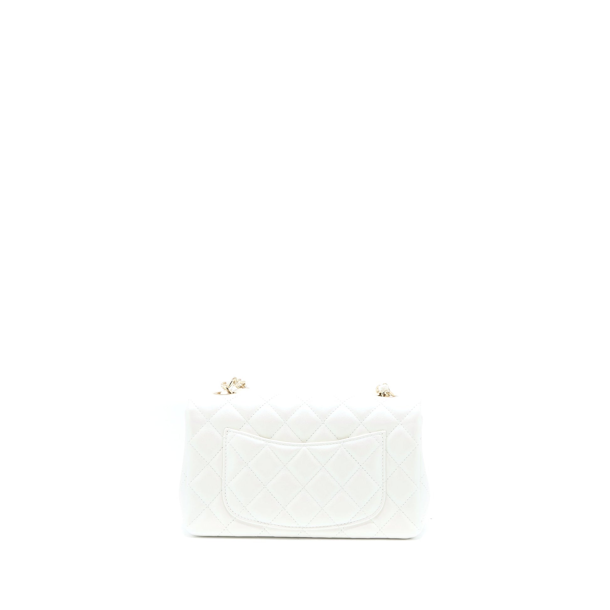 Chanel Classic Rectangular Flap Calfskin Iridescent LGHW White Shoulder Bag