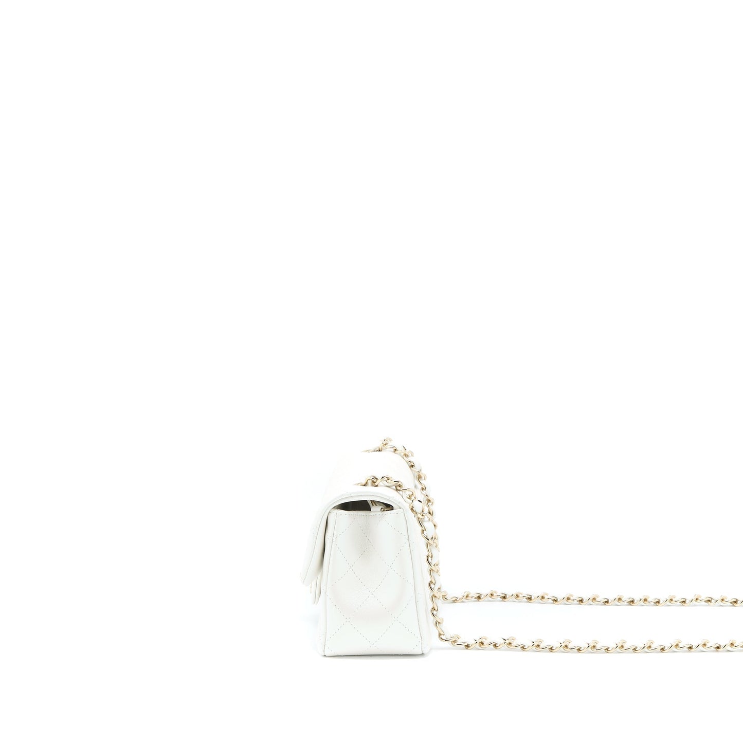 Chanel Classic Rectangular Flap Calfskin Iridescent LGHW White Shoulder Bag