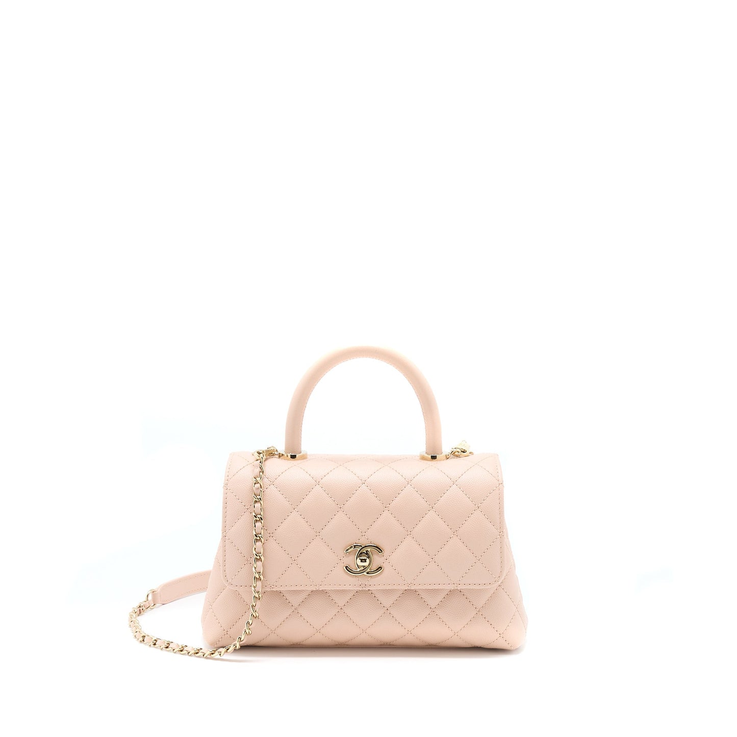 Chanel 21A Coco Handle Caviar ND022 Rose Pink Small Handbag