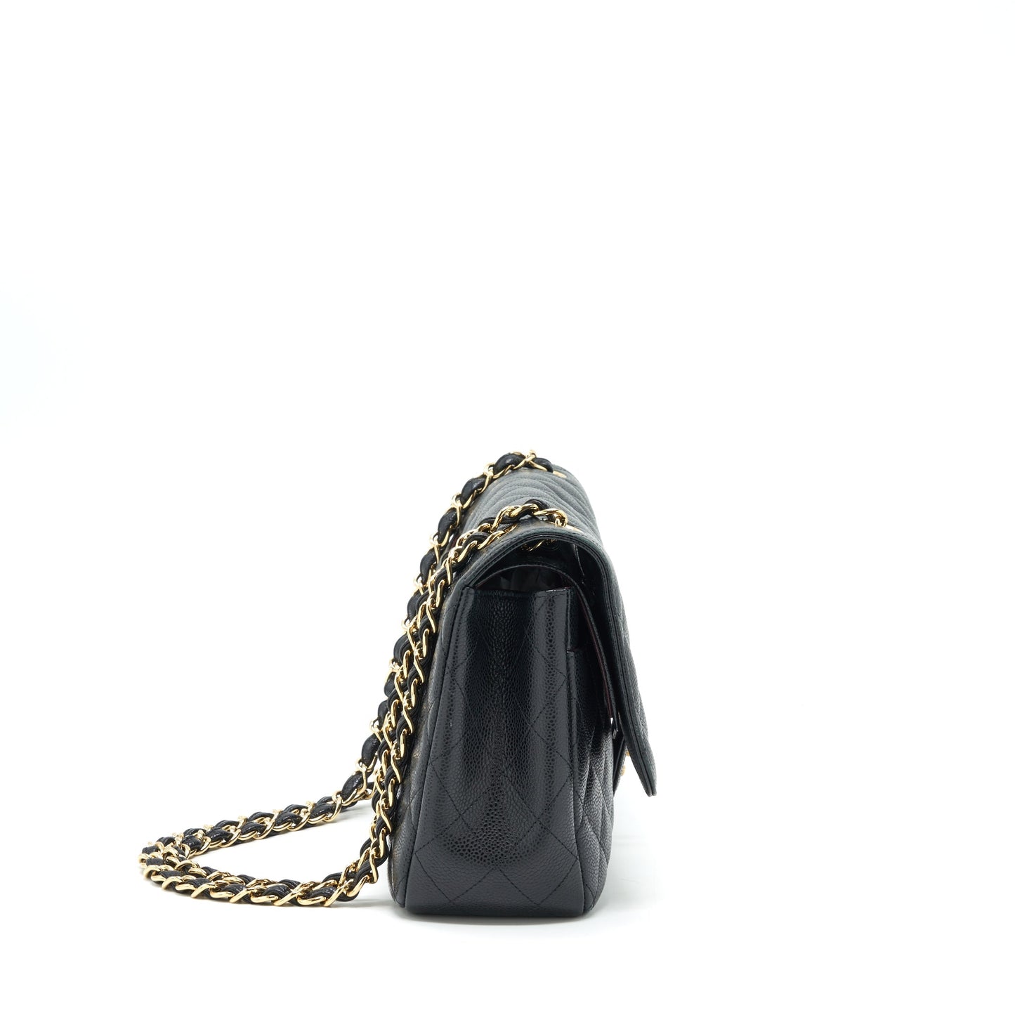 Chanel Classic Jumbo Double Flap Caviar LGHW Black Shoulder Bag