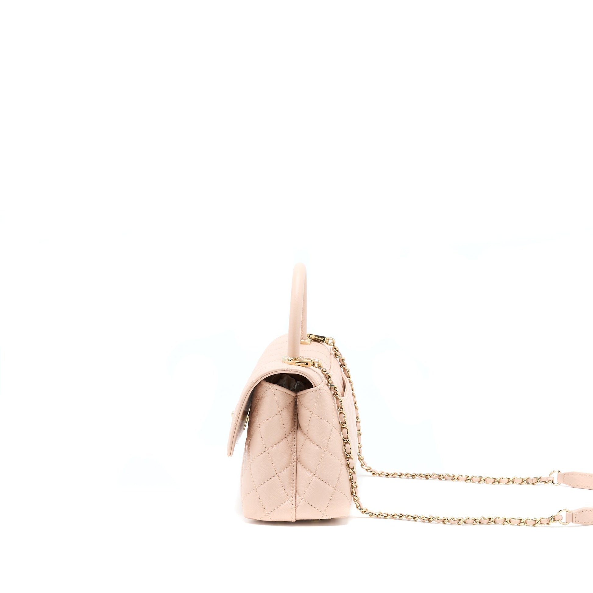 Chanel 21A Coco Handle Caviar ND022 Rose Pink Small Handbag