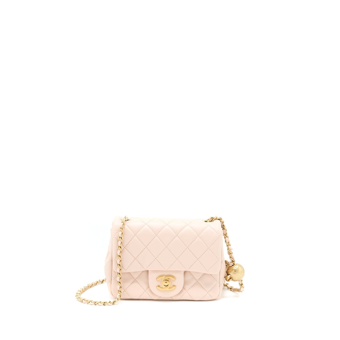 Chanel Pearl Crush Square Lambskin Light Brushed Beige Mini Bag