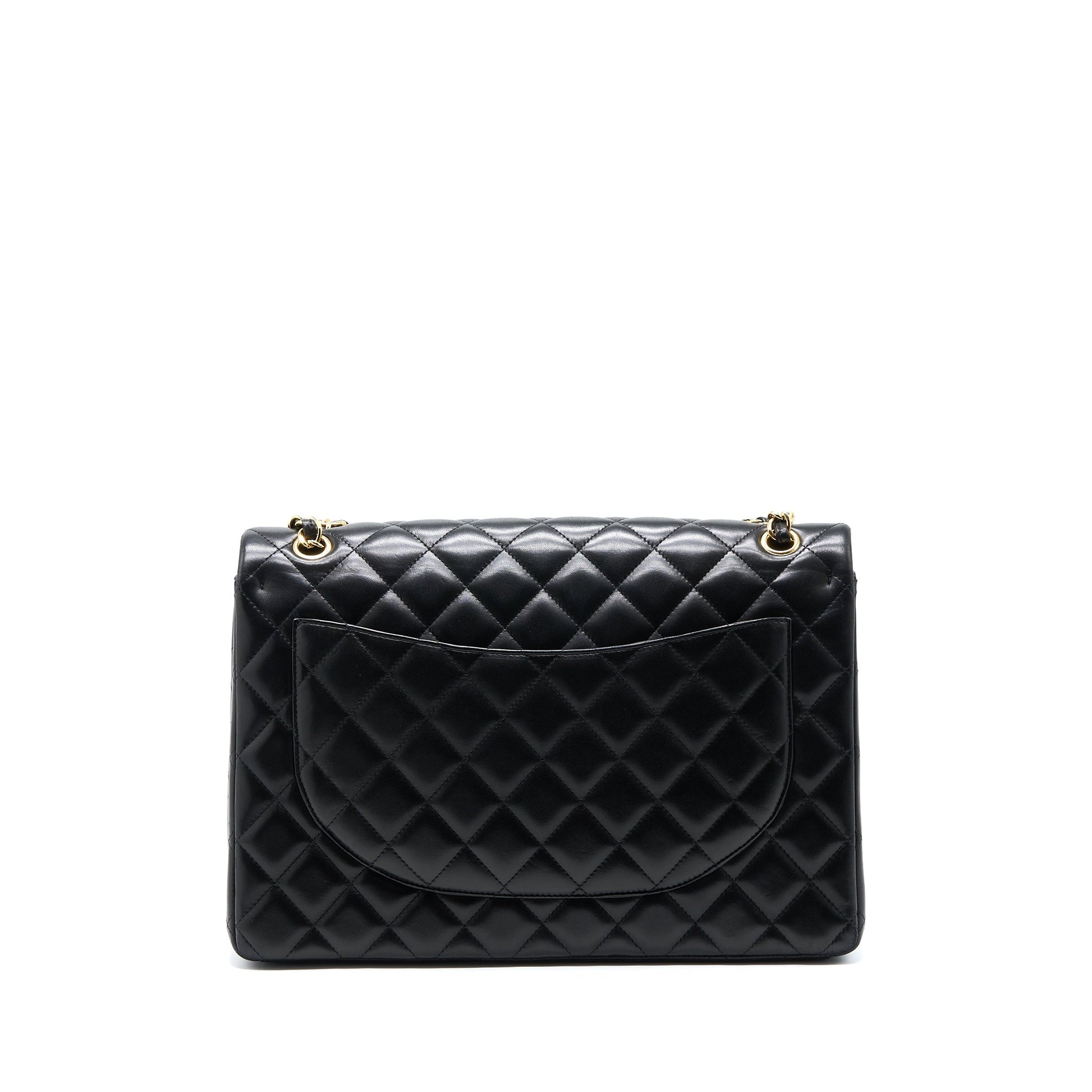 Chanel Maxi Classic Double Flap Lambskin GHW Black Shoulder Bag