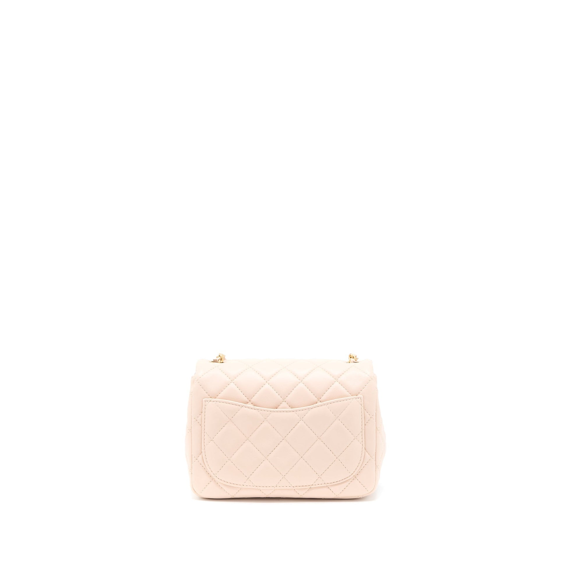 Chanel Pearl Crush Square Lambskin Light Brushed Beige Mini Bag