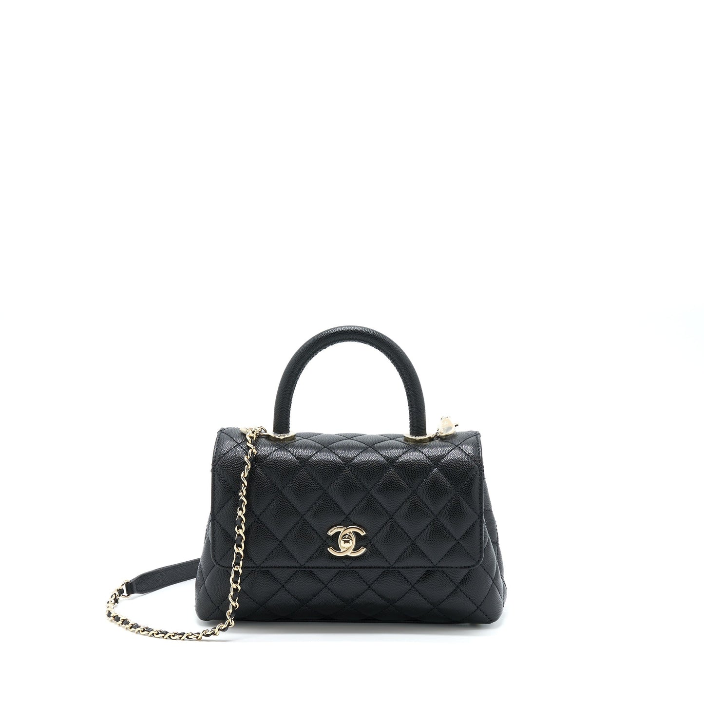 Chanel Coco Handle Caviar LGHW Microchip Black Small Handbag Microchip 3