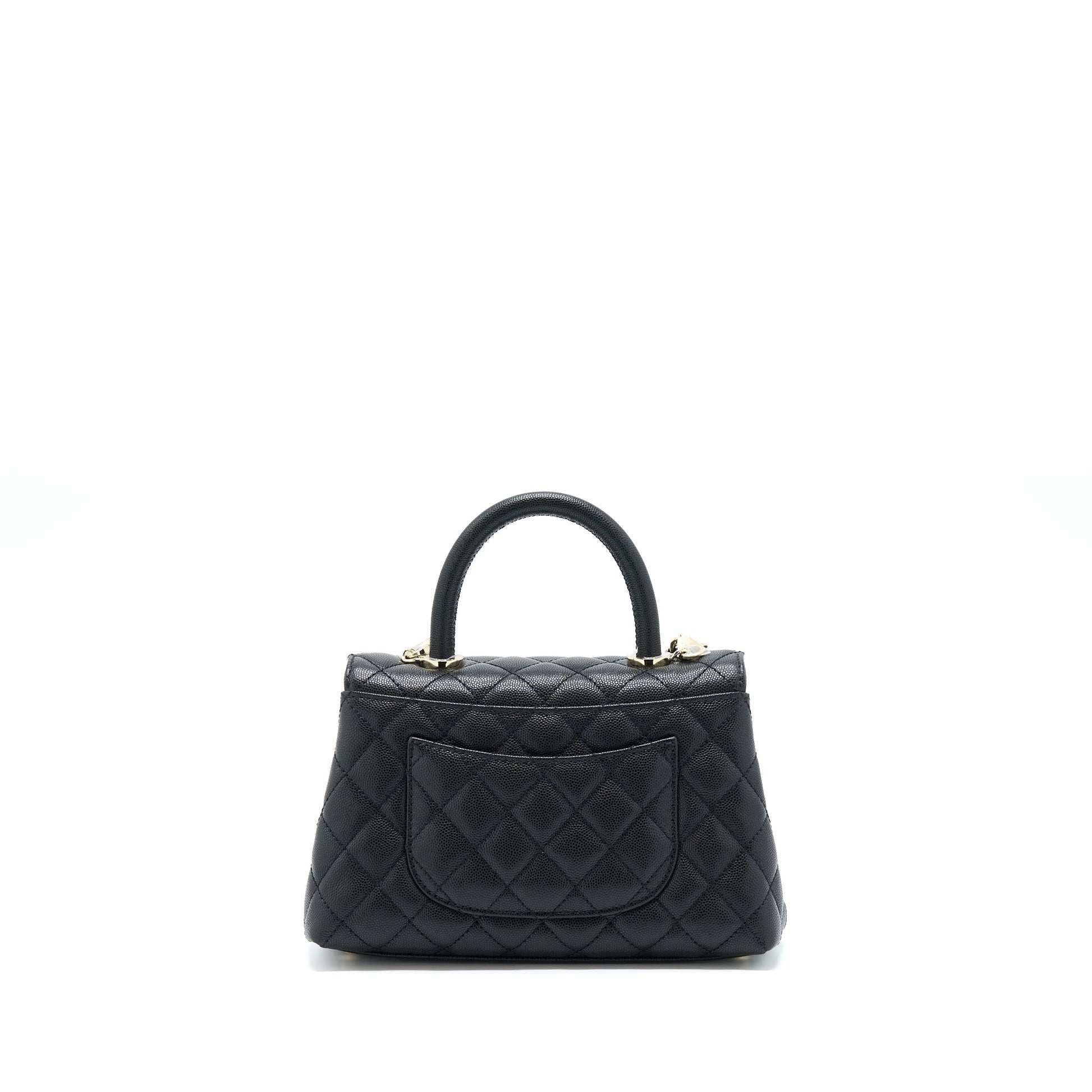 Chanel Coco Handle Caviar LGHW Microchip Black Small Handbag Microchip 3