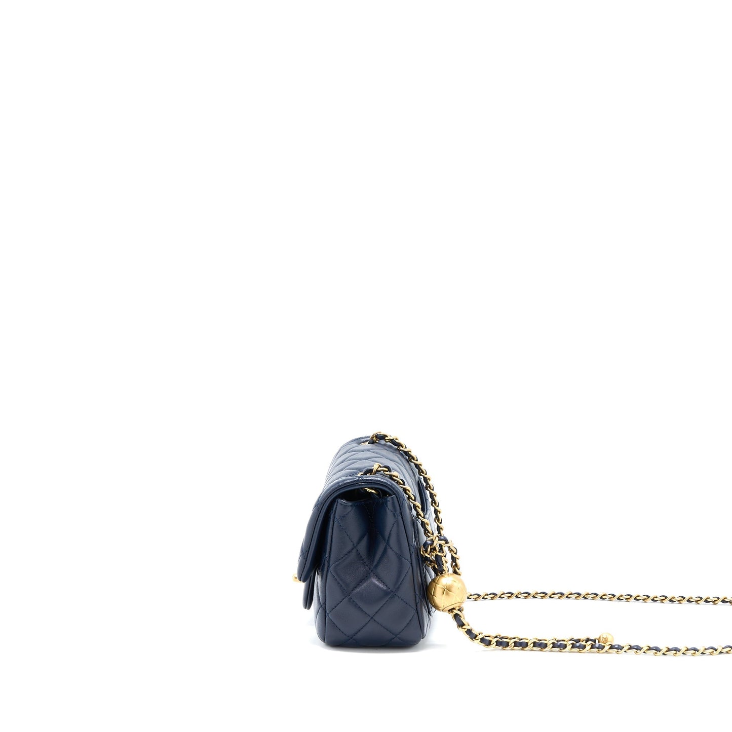 Chanel Pearl Crush Square Lambskin Navy Brushed Mini Bag