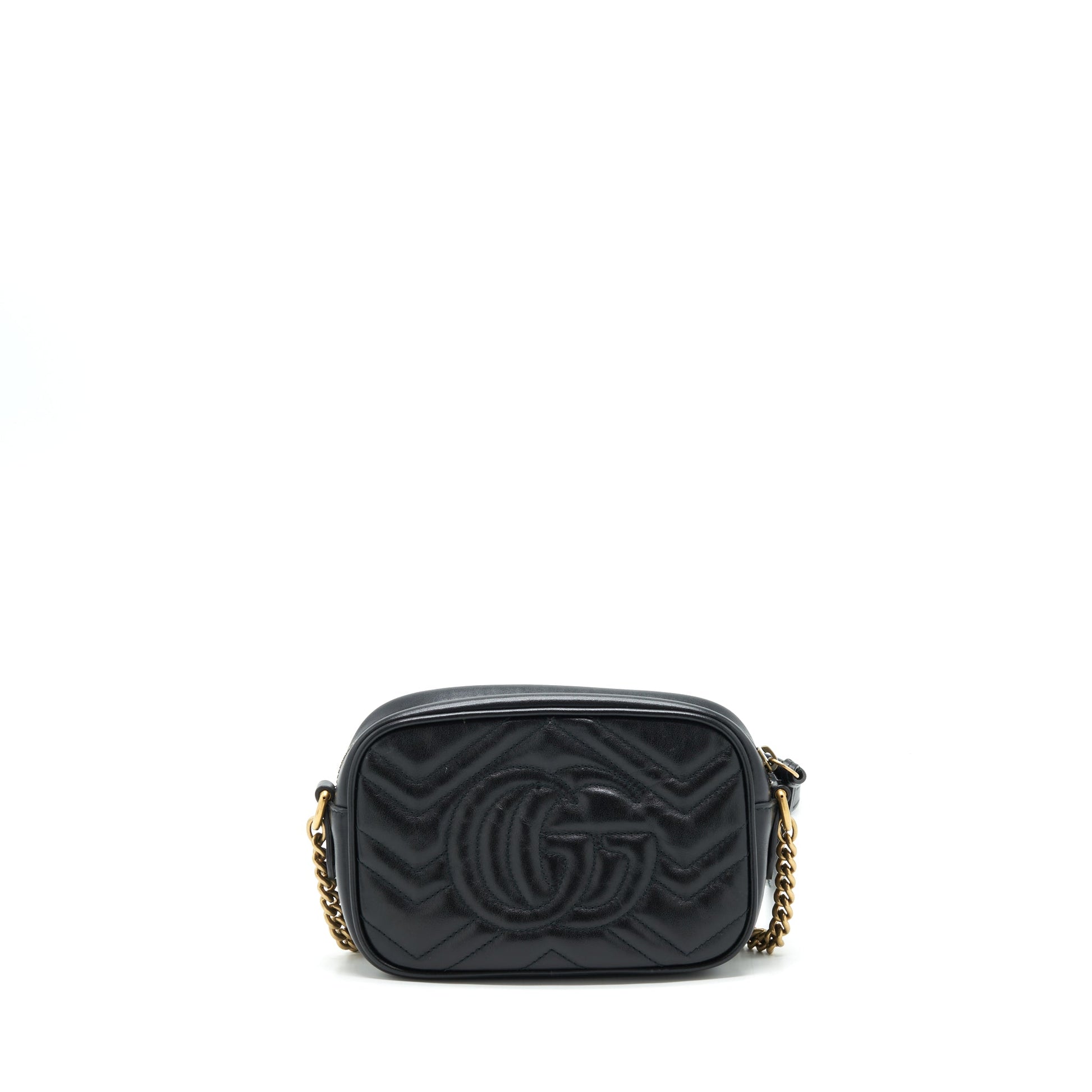 Gucci Marmont Camera Bag Black Travel Bag Black Ghw