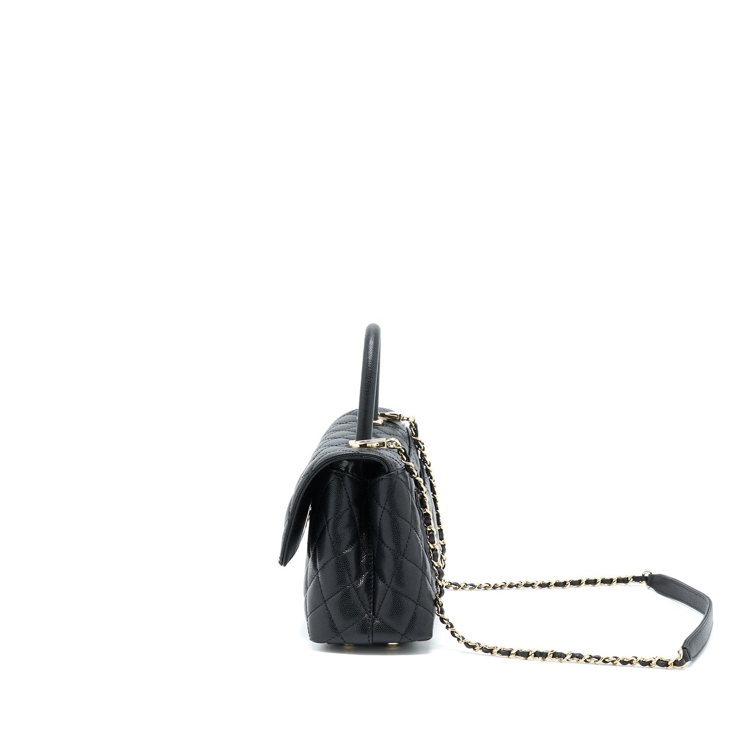 Chanel Coco Handle Caviar LGHW Microchip Black Small Handbag Microchip 3