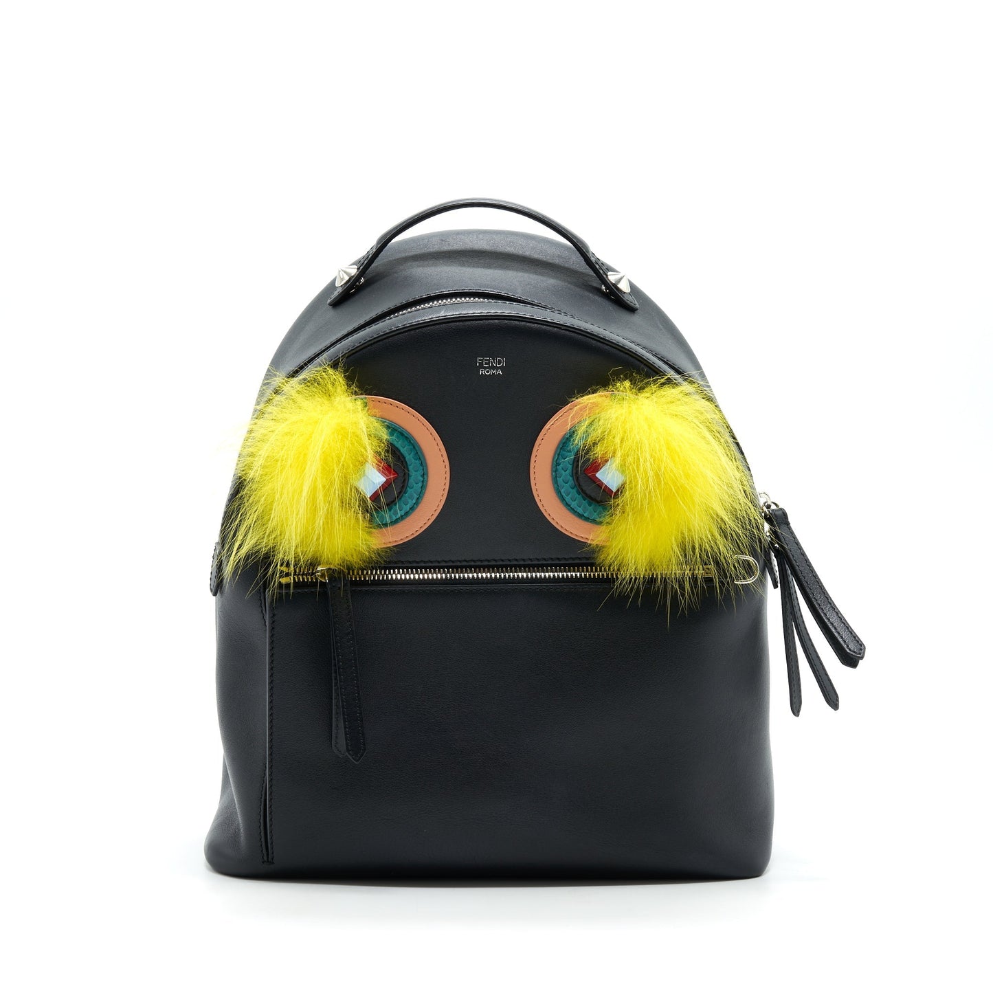 Fendi Monster Backpack Black Yellow