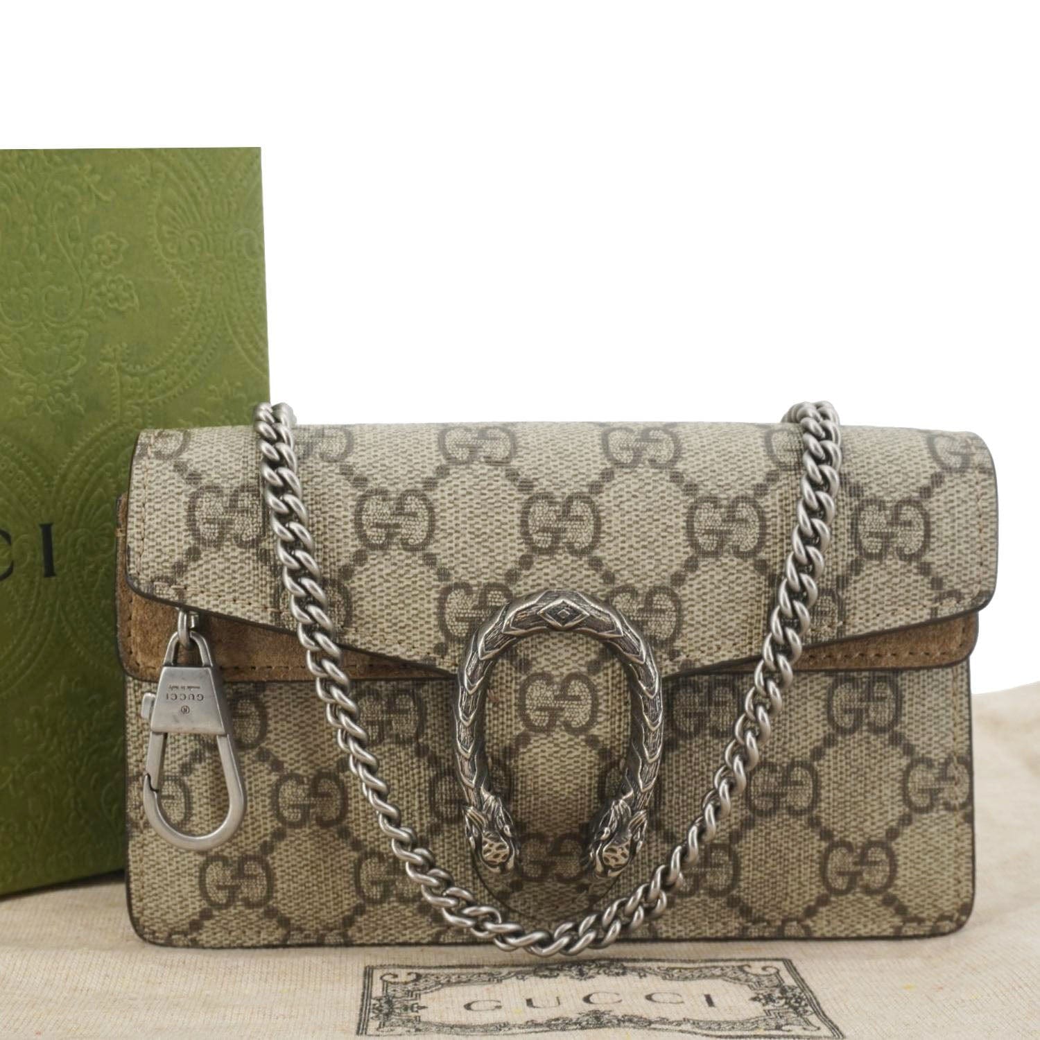 Gucci Dionysus Super Supreme Crossbody Bag Taupe Canvas Mini 3