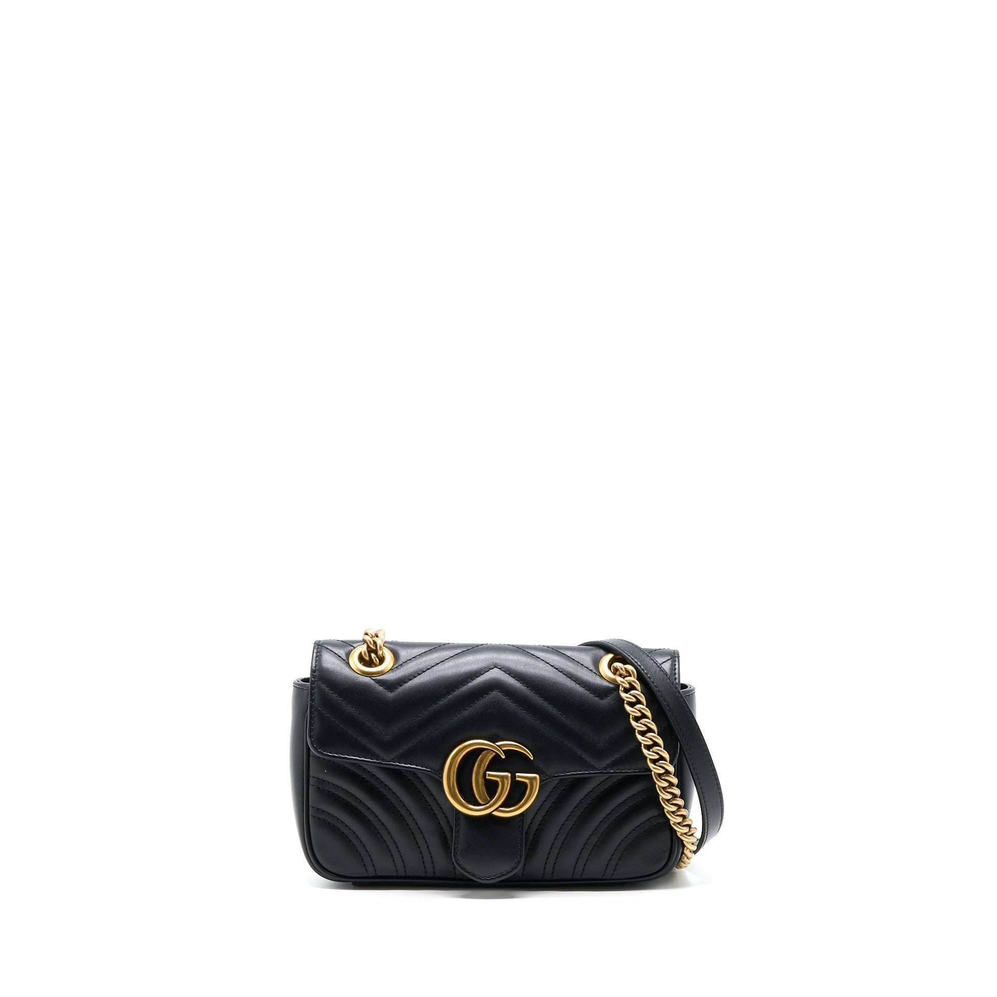 Gucci Marmont Shoulder Bag Calfskin Black Small