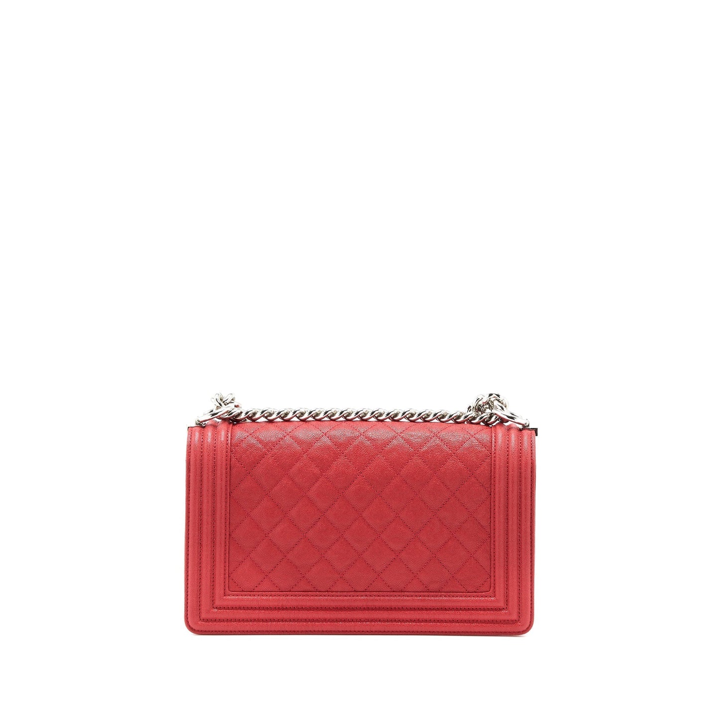 Chanel Boy Caviar SHW Red Handbag