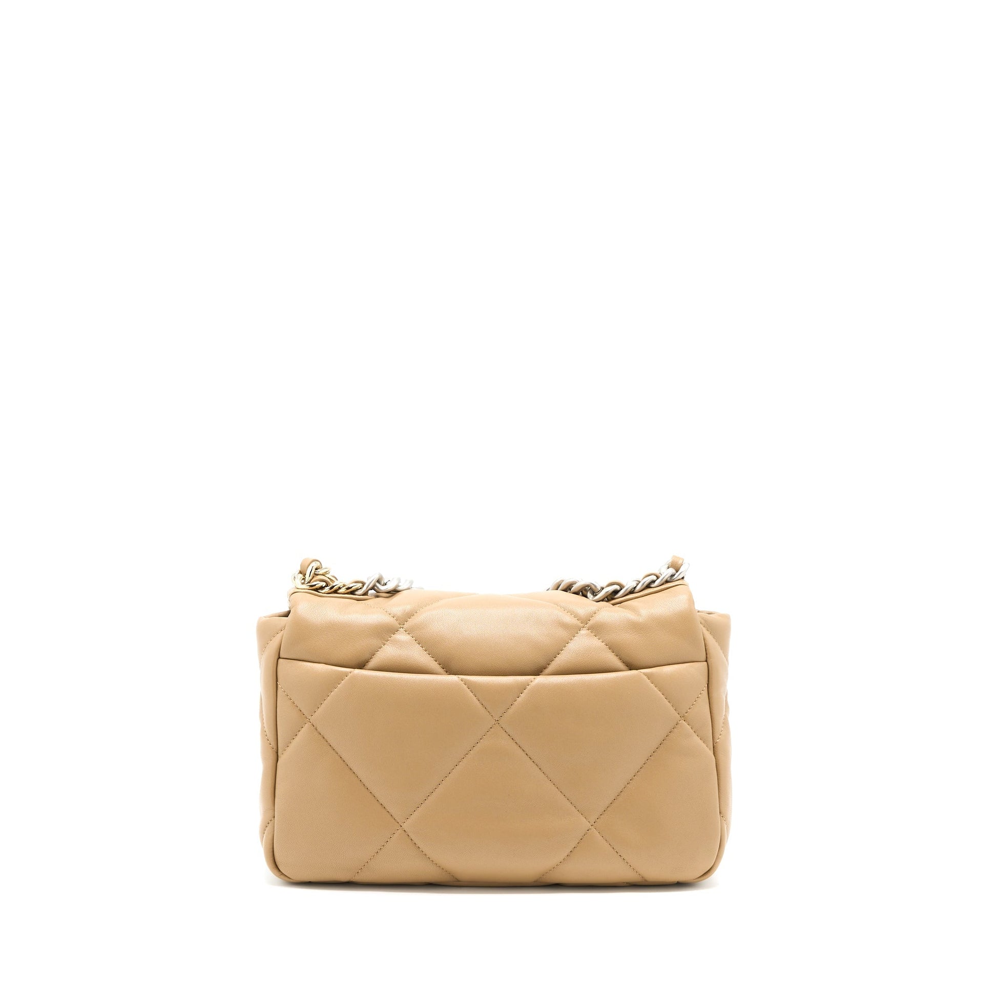 Chanel 22B 19 Lambskin Hardware Microchip Multicolor Beige Small Handbag
