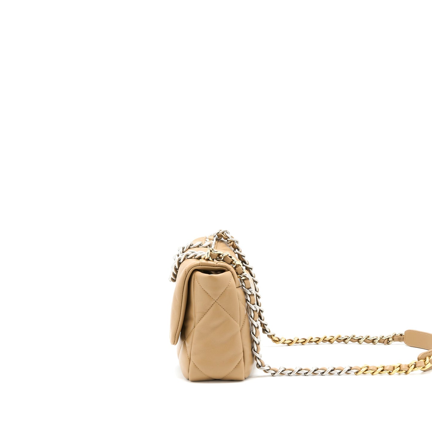 Chanel 22B 19 Lambskin Hardware Microchip Multicolor Beige Small Handbag