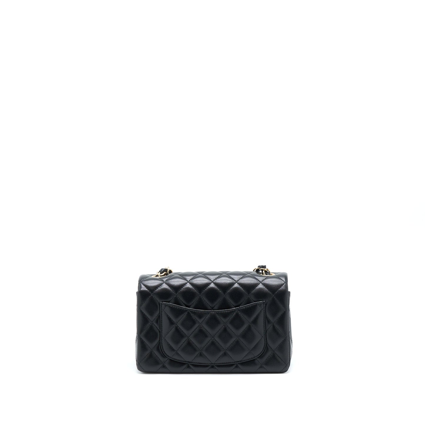 Chanel Rectangular Flap Lambskin LGHW Microchip Black Shoulder Bag