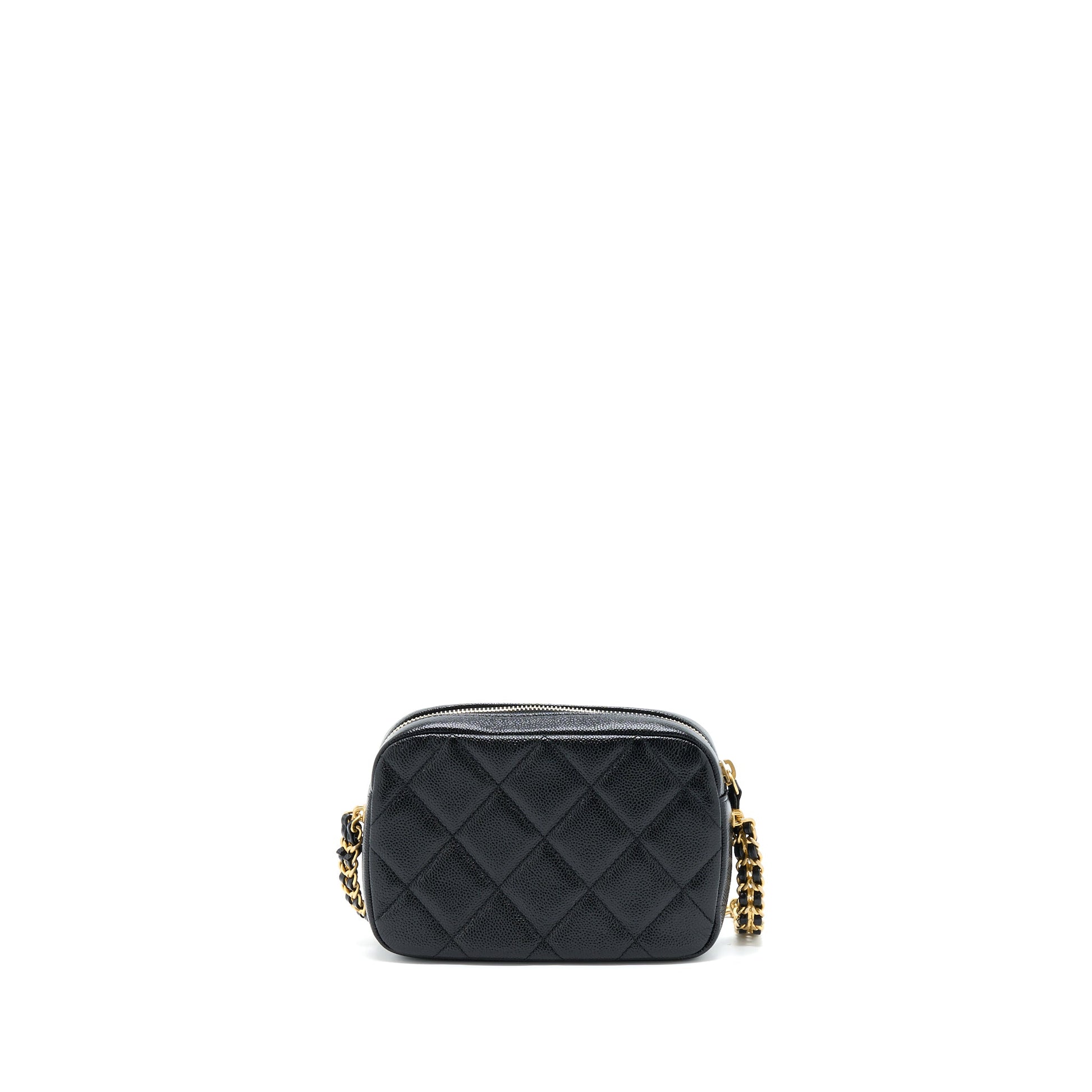 Chanel 22P Camera Caviar GHW Microchip Black Crossbody Bag