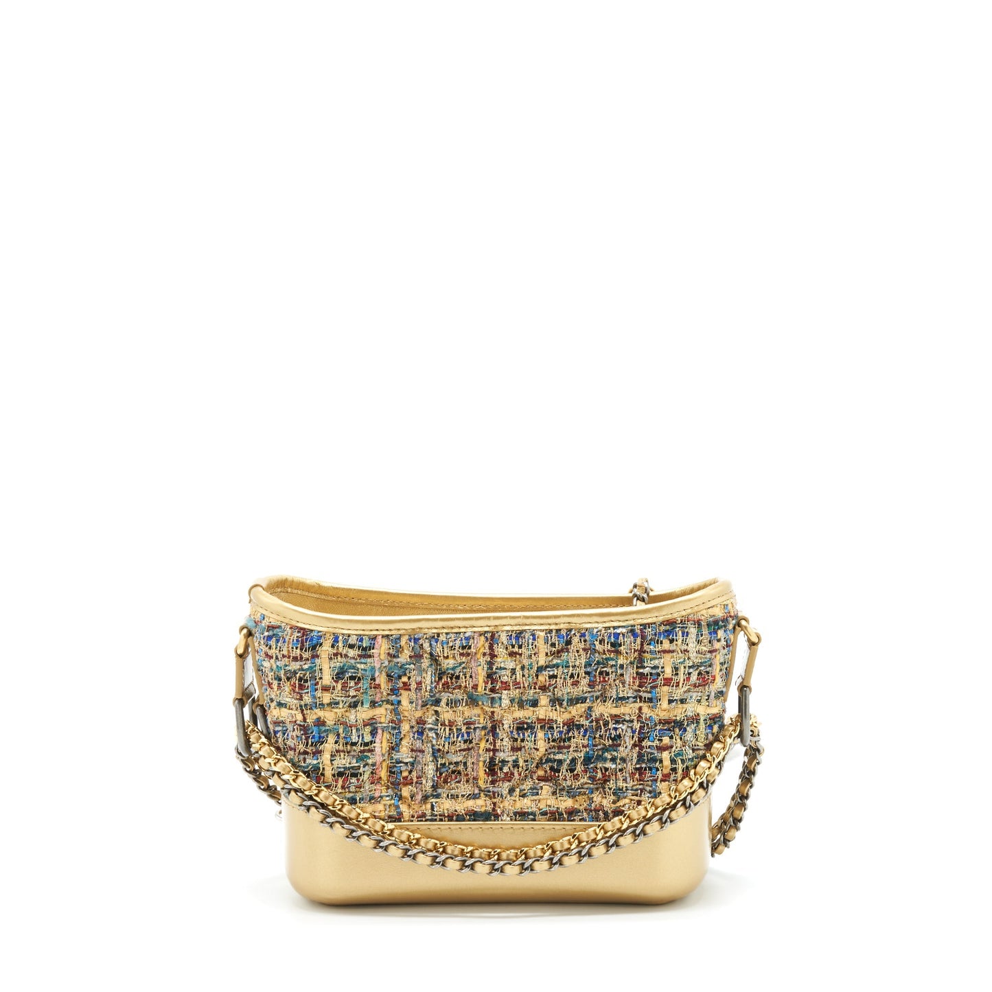 Chanel Gabrielle Hobo Tweed Multicolour Gold Small Shoulder Bag