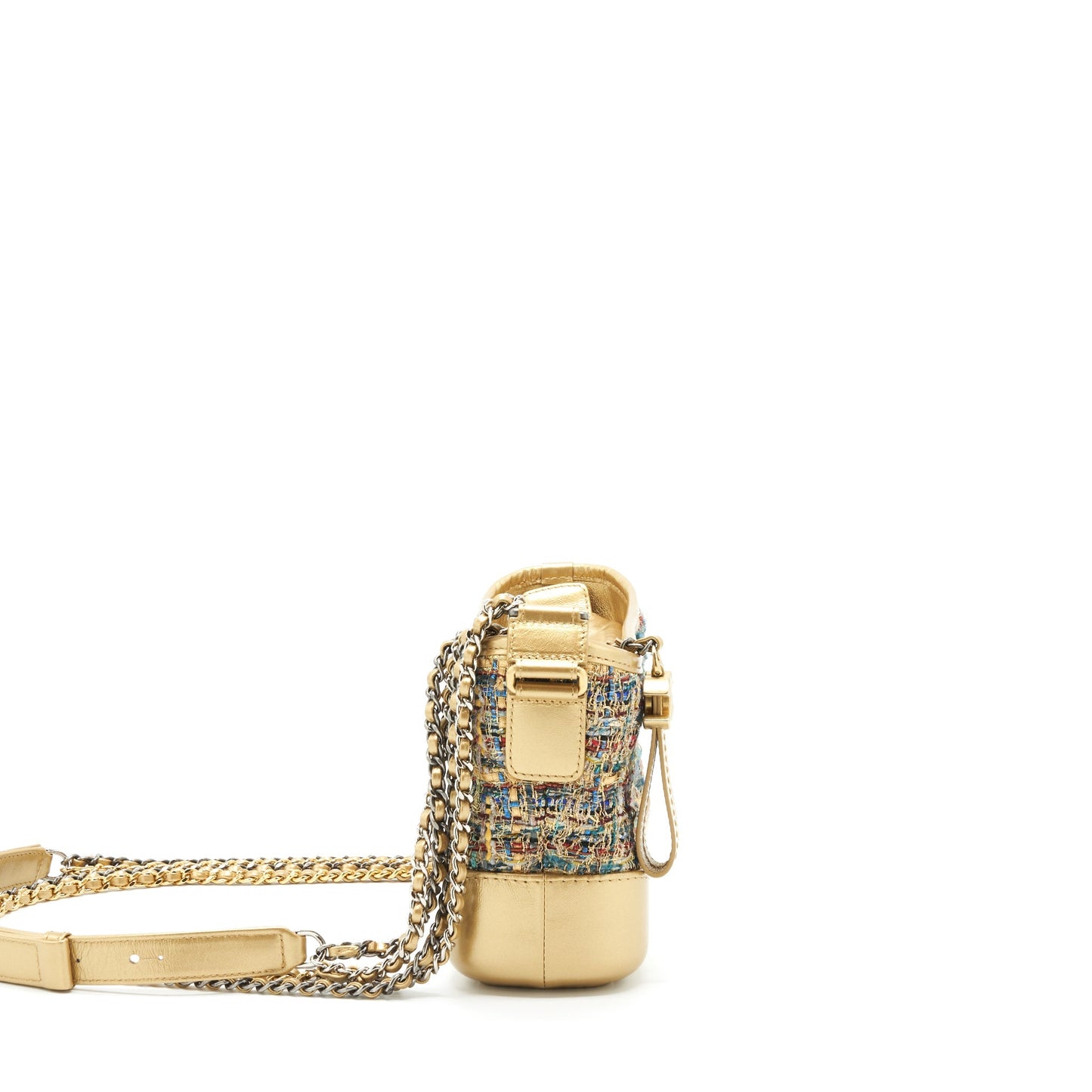 Chanel Gabrielle Hobo Tweed Multicolour Gold Small Shoulder Bag