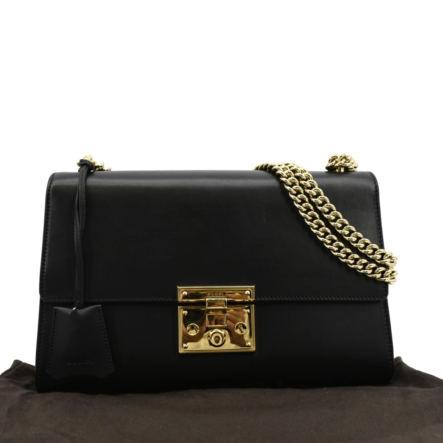 Gucci Padlock Shoulder Bag Leather Black