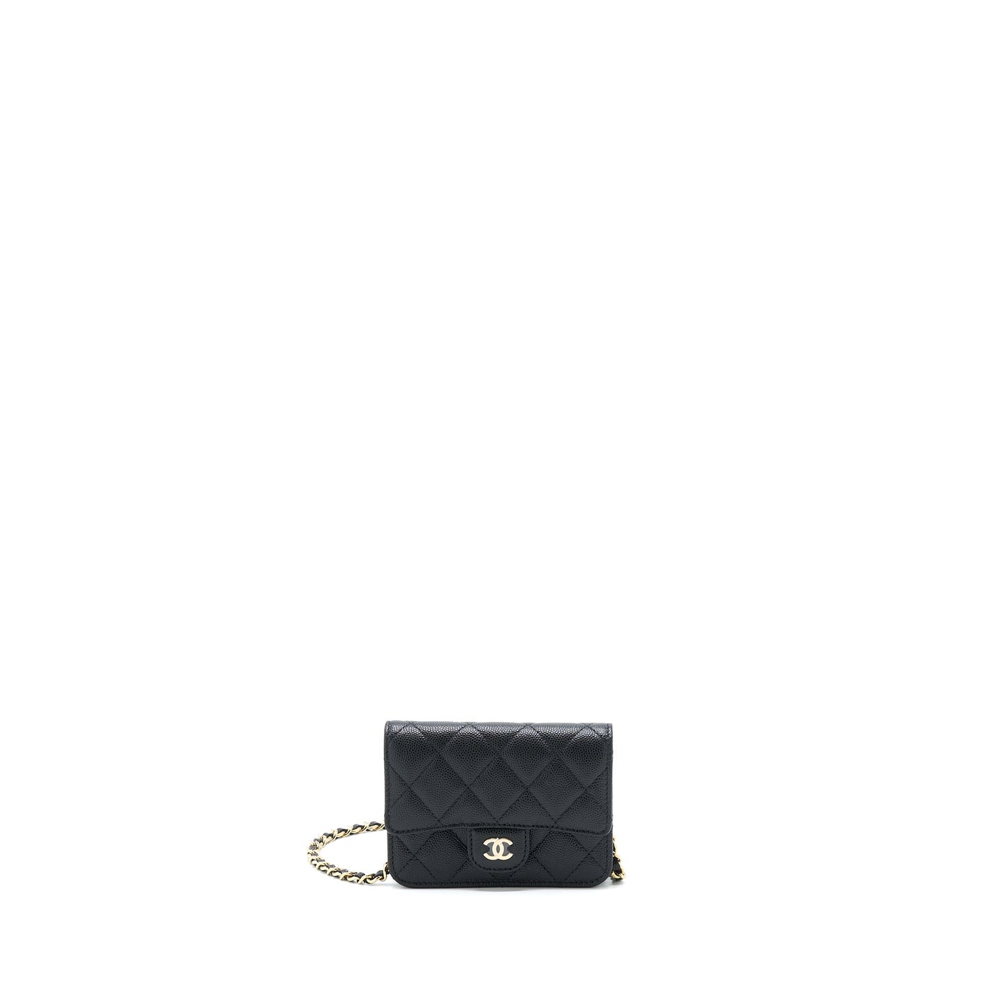 Chanel Flap Card Holder Caviar LGHW Black Wallet Case Lghw 1