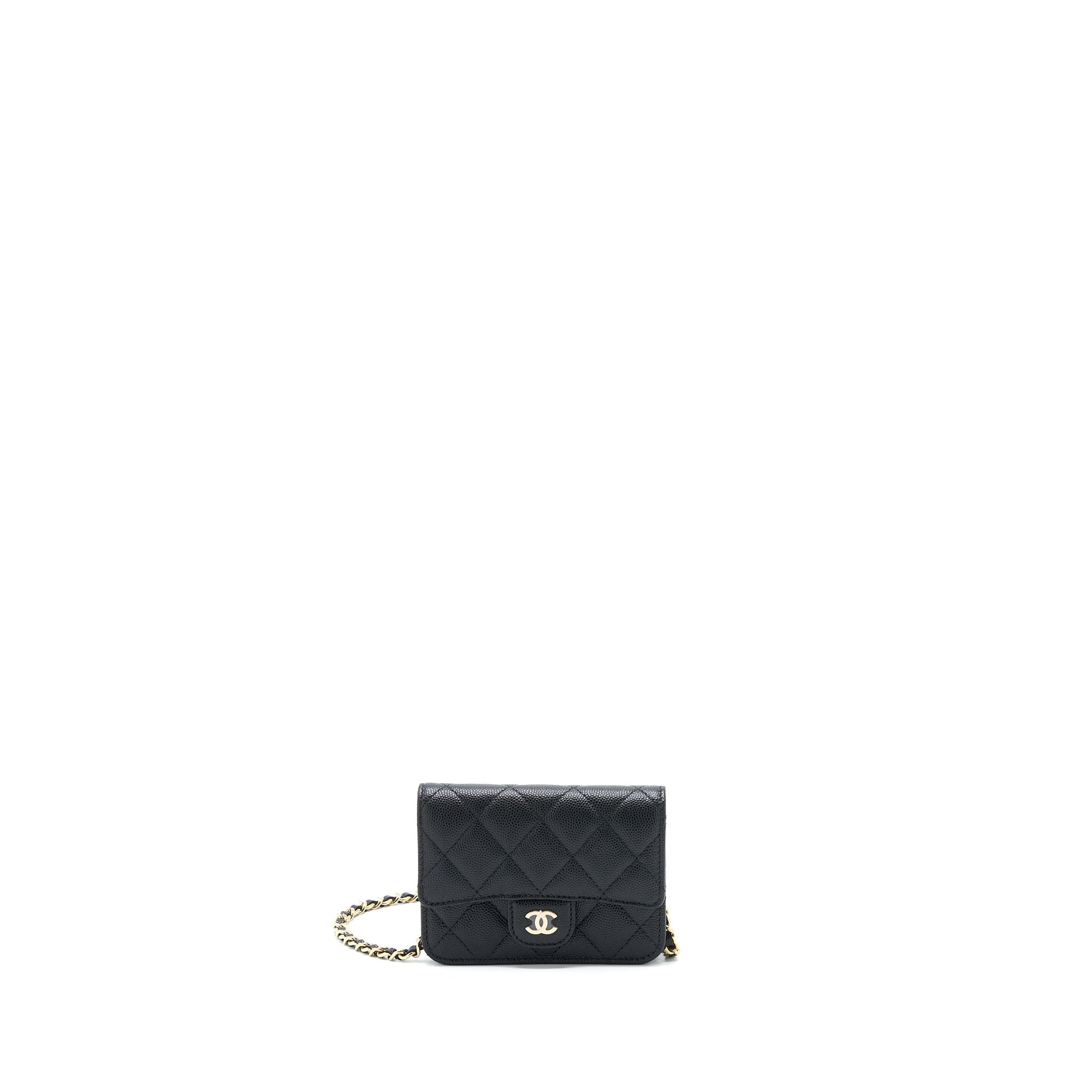 Chanel Flap Card Holder Caviar LGHW Black Wallet Case Lghw 1