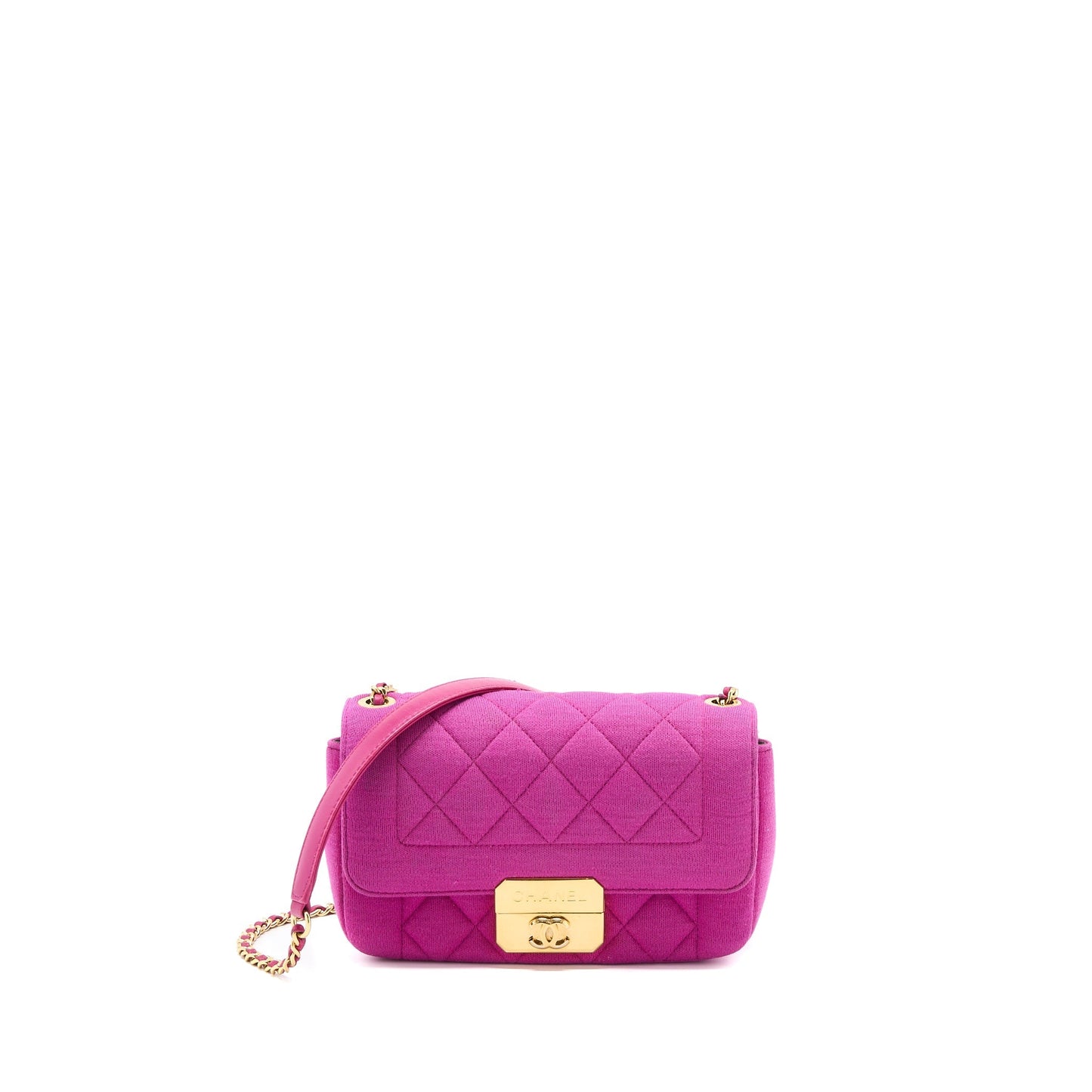 Chanel Seasonal Flap Fabric LGHW Pink Shoulder Bag