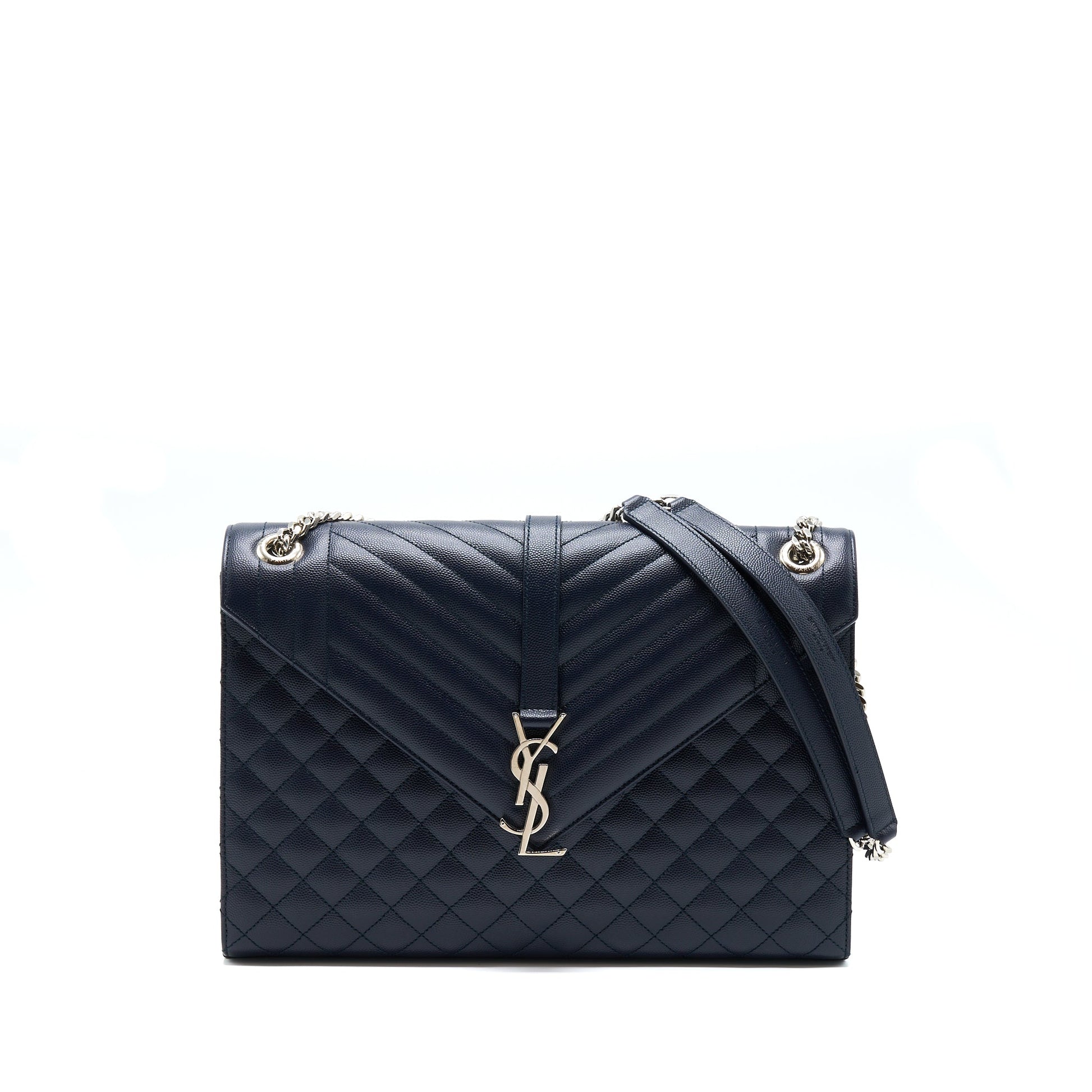 YSL Saint Laurent Saint Laurent Envelop Purse Calfskin Navy Shoulder Mini Shoulder Bag