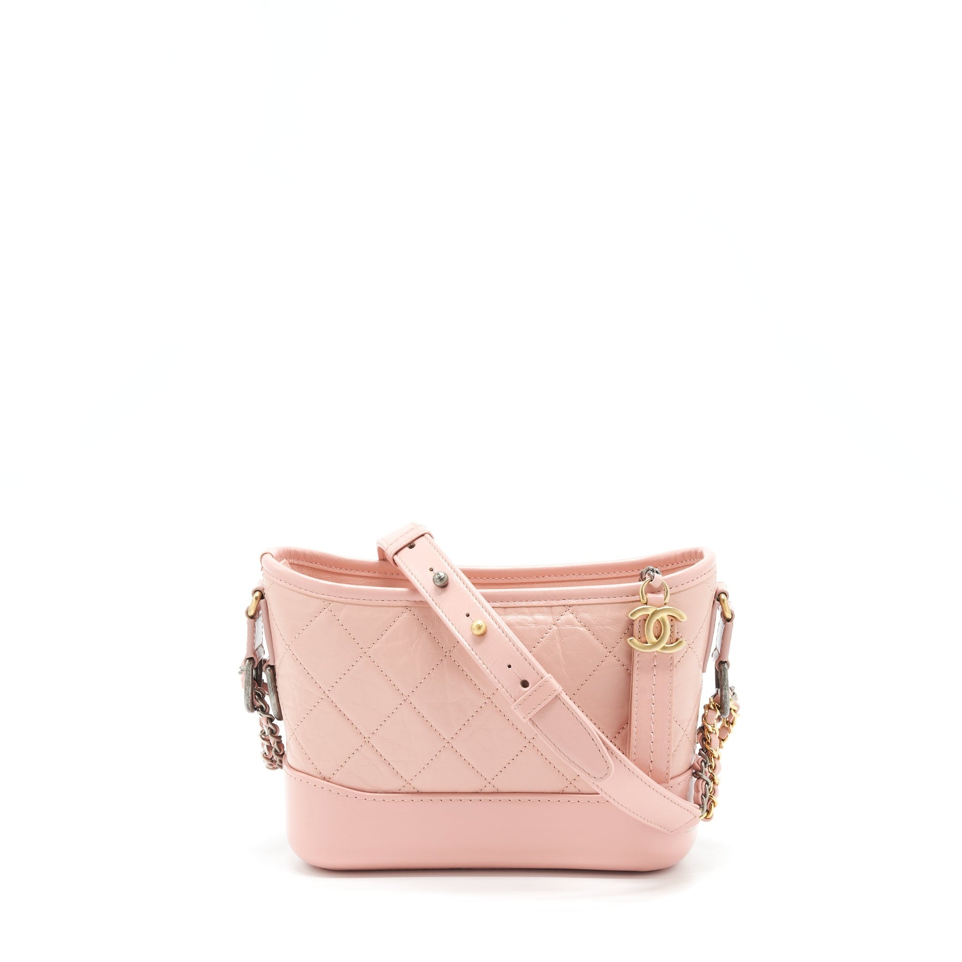 Chanel Gabrielle Hobo Aged Calfskin Pink Small Shoulder Bag