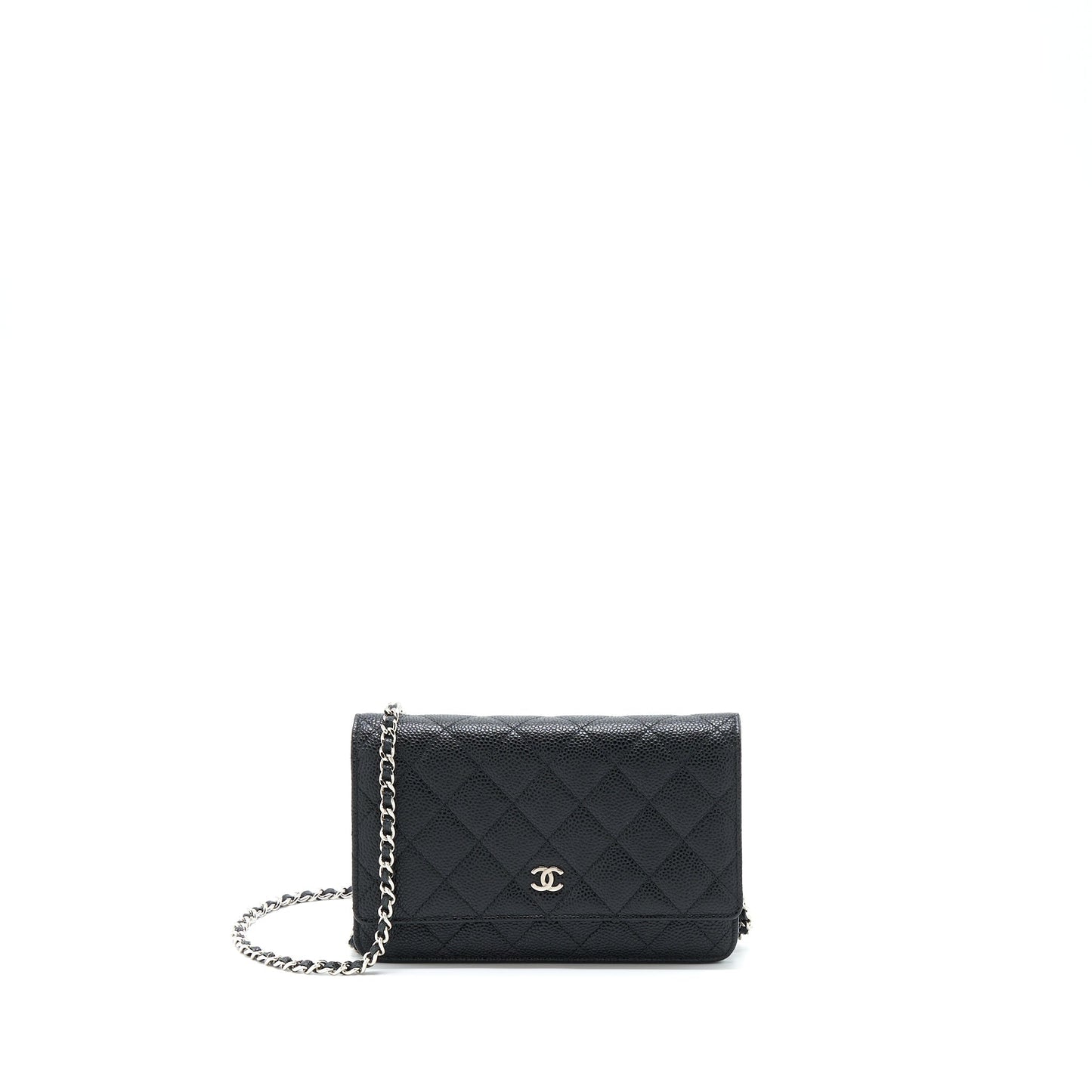 Chanel Classic On Caviar SHW Black Wallet Case Shw 3