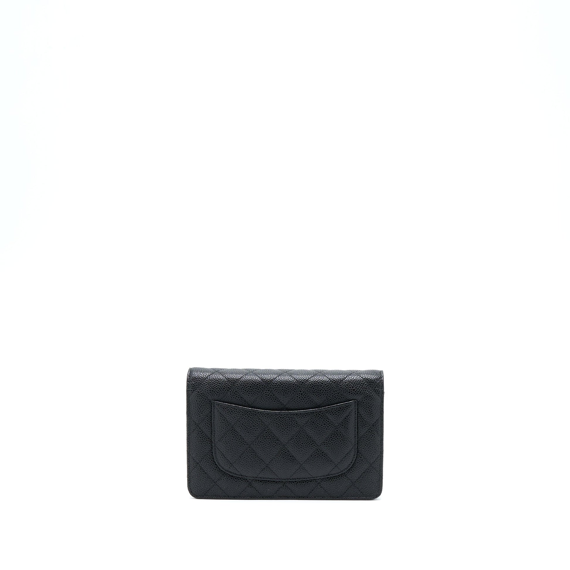 Chanel Classic On Caviar SHW Black Wallet Case Shw 3