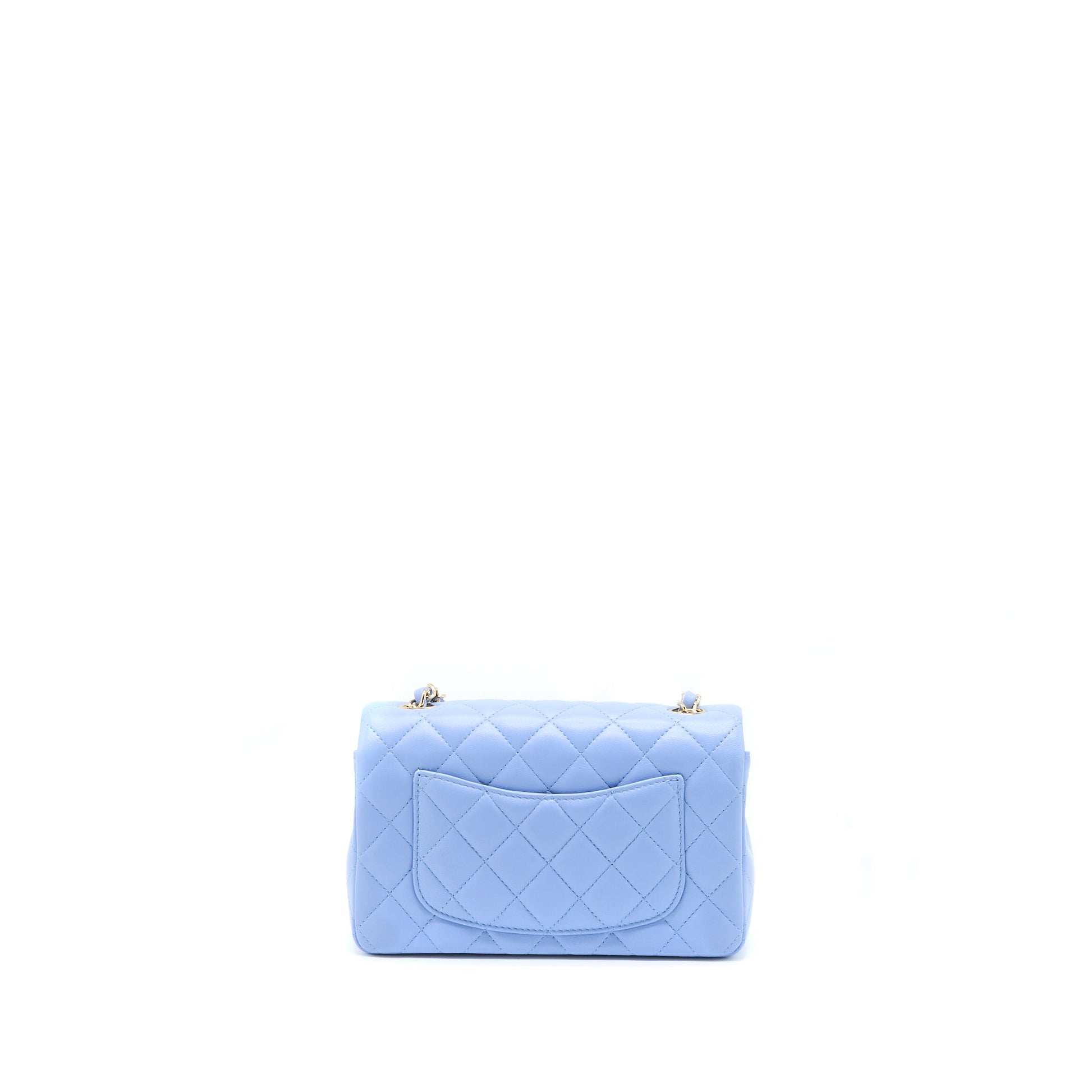 Chanel Rectangular Flap Lambskin LGHW Blue Shoulder Bag