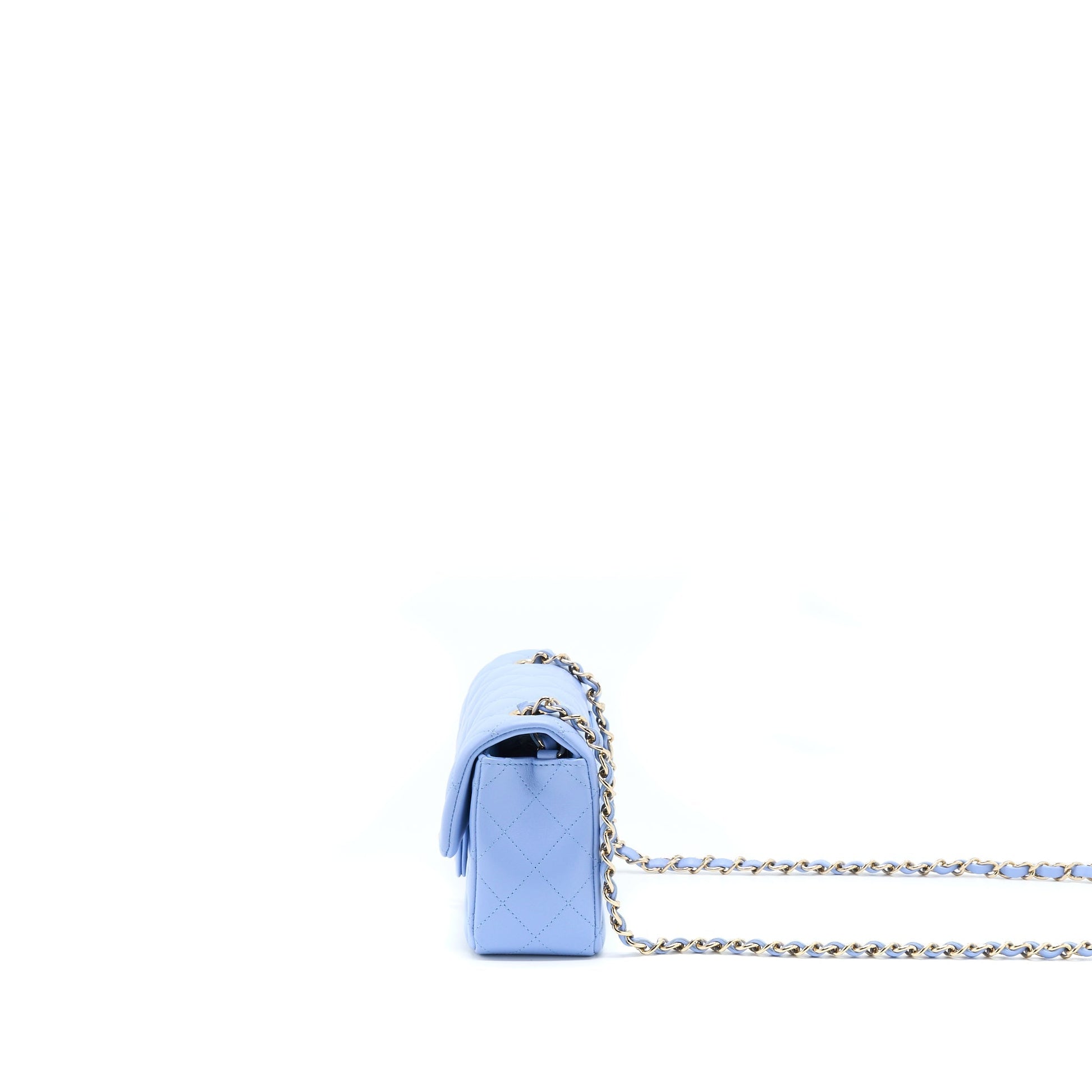 Chanel Rectangular Flap Lambskin LGHW Blue Shoulder Bag