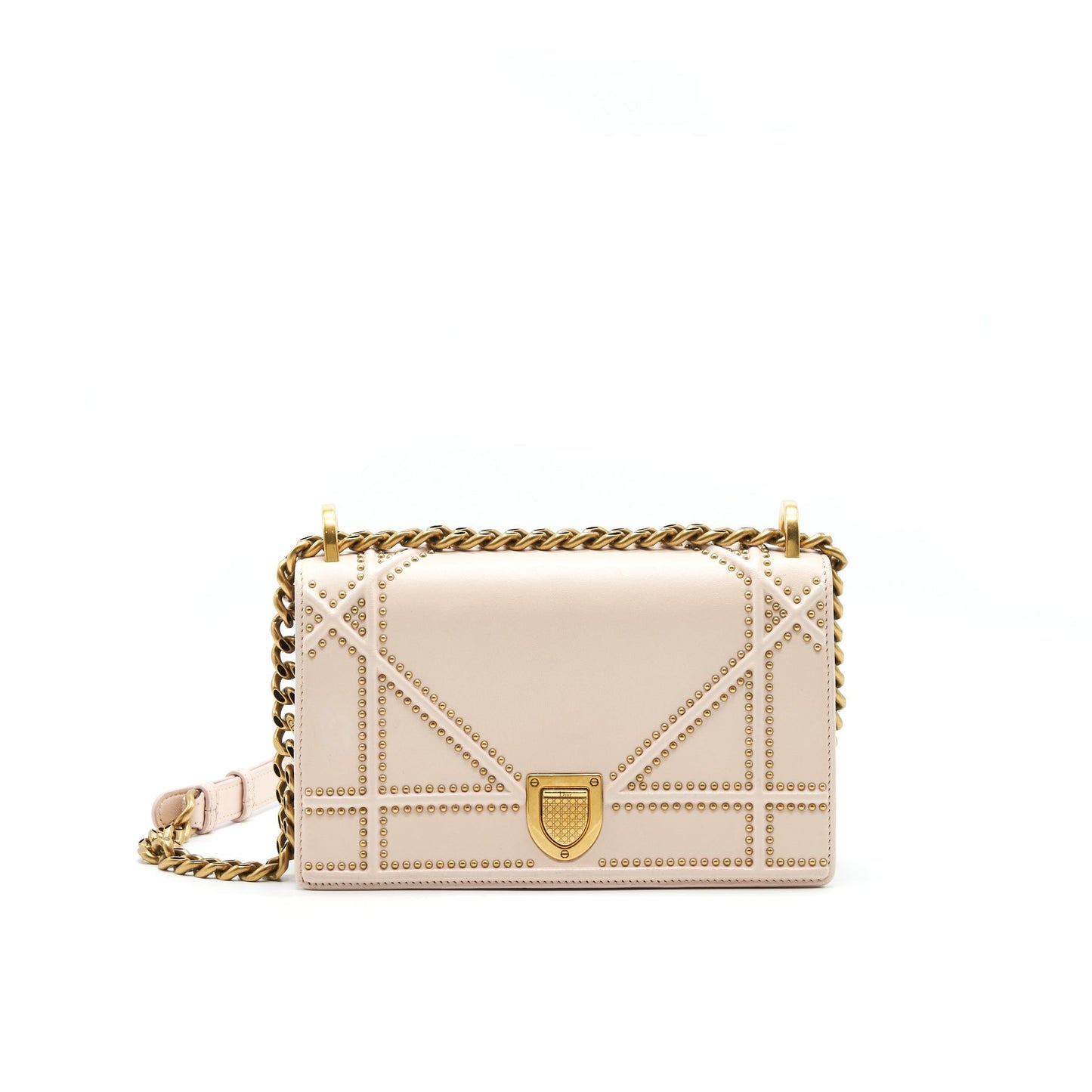 Dior Studded ama With Handbag Beige Small Travel Bag