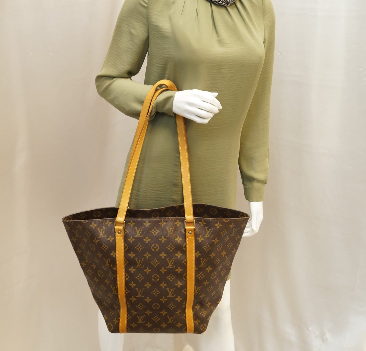 Louis Sac Shopping Tote Bag Canvas Monogram Shoulder Bag