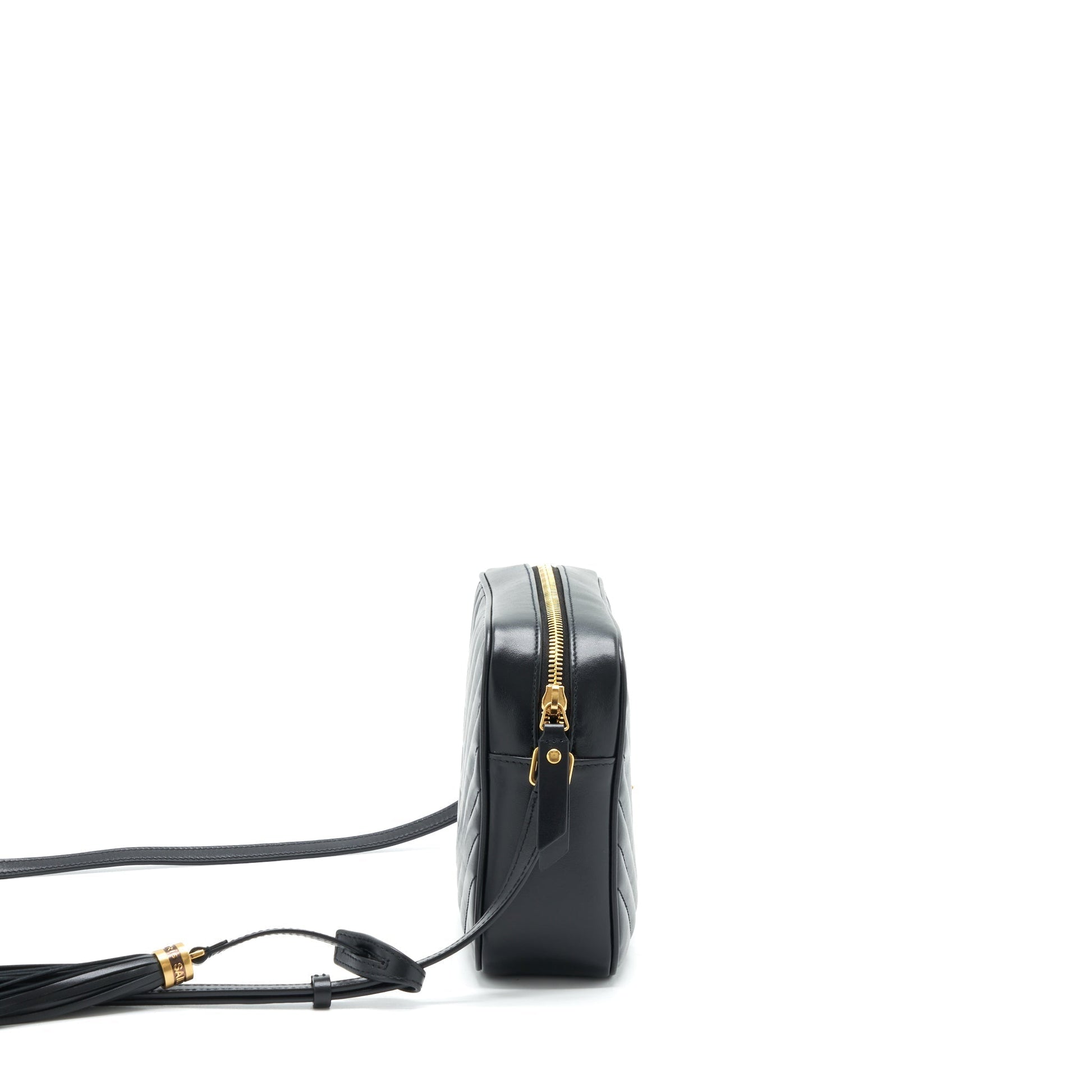 YSL Saint Laurent Lou Camera Purse Calfskin Black Travel Bag Calfskin Black Ghw