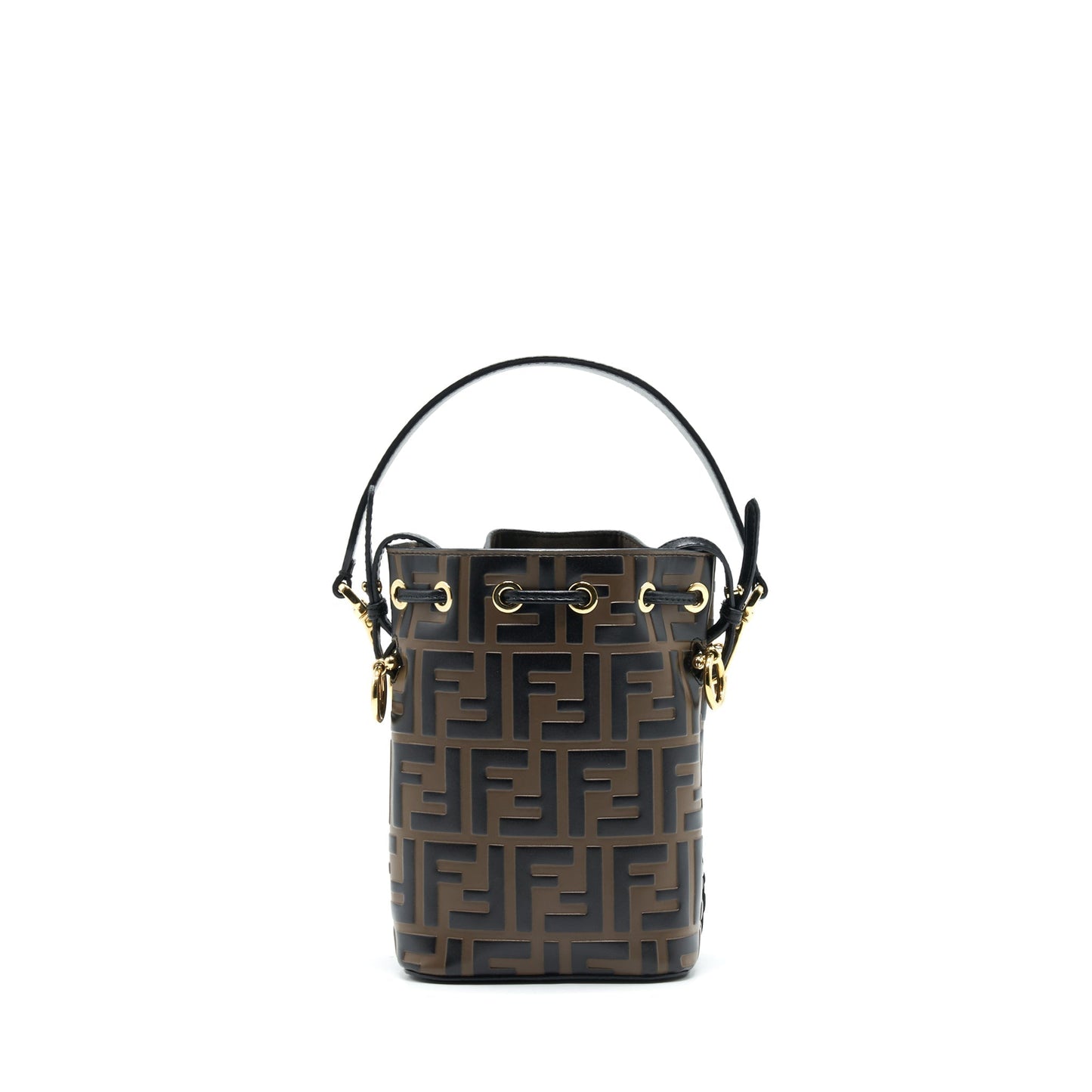 Fendi Mon Tresor Purse Black Brown Mini Bucket Bag