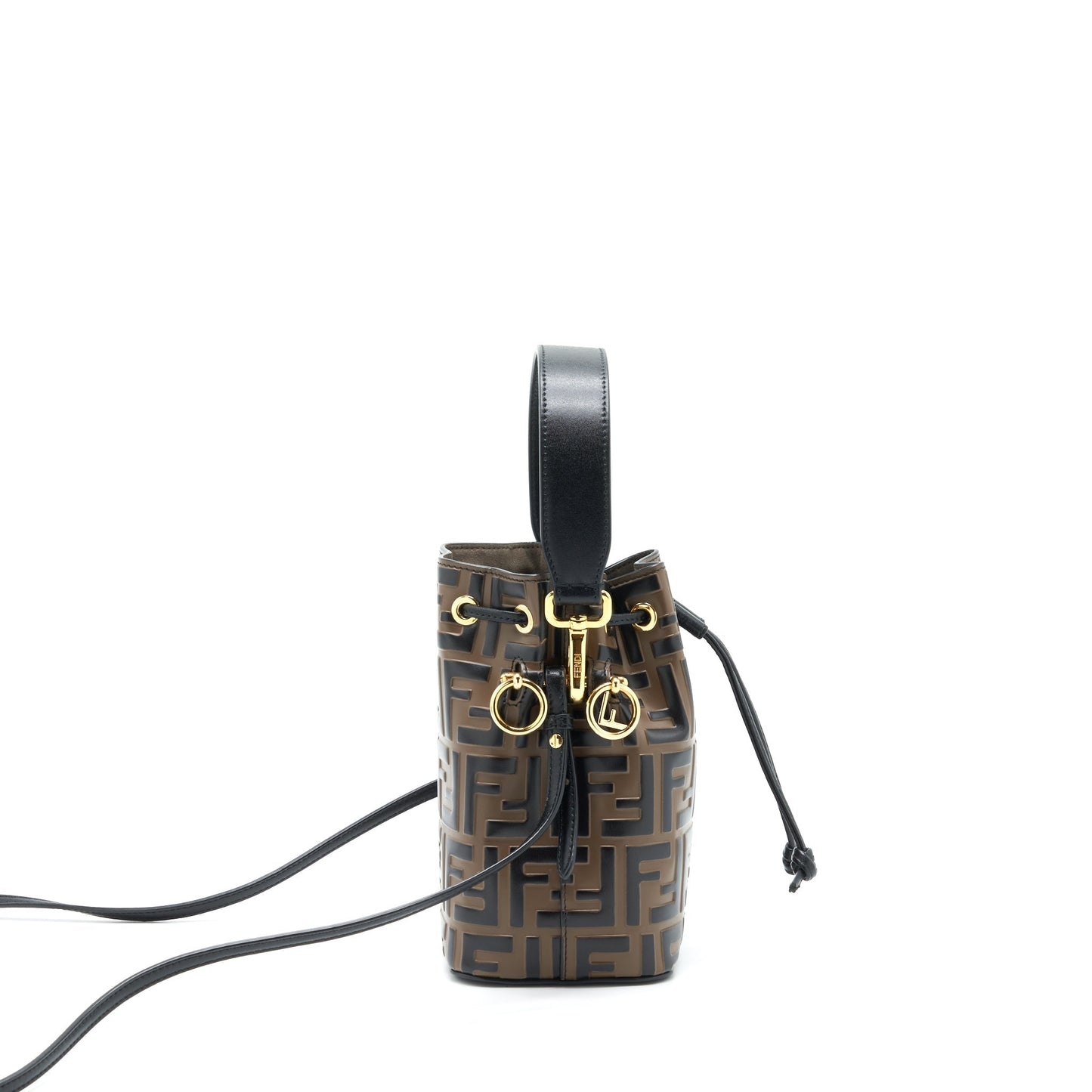 Fendi Mon Tresor Purse Black Brown Mini Bucket Bag