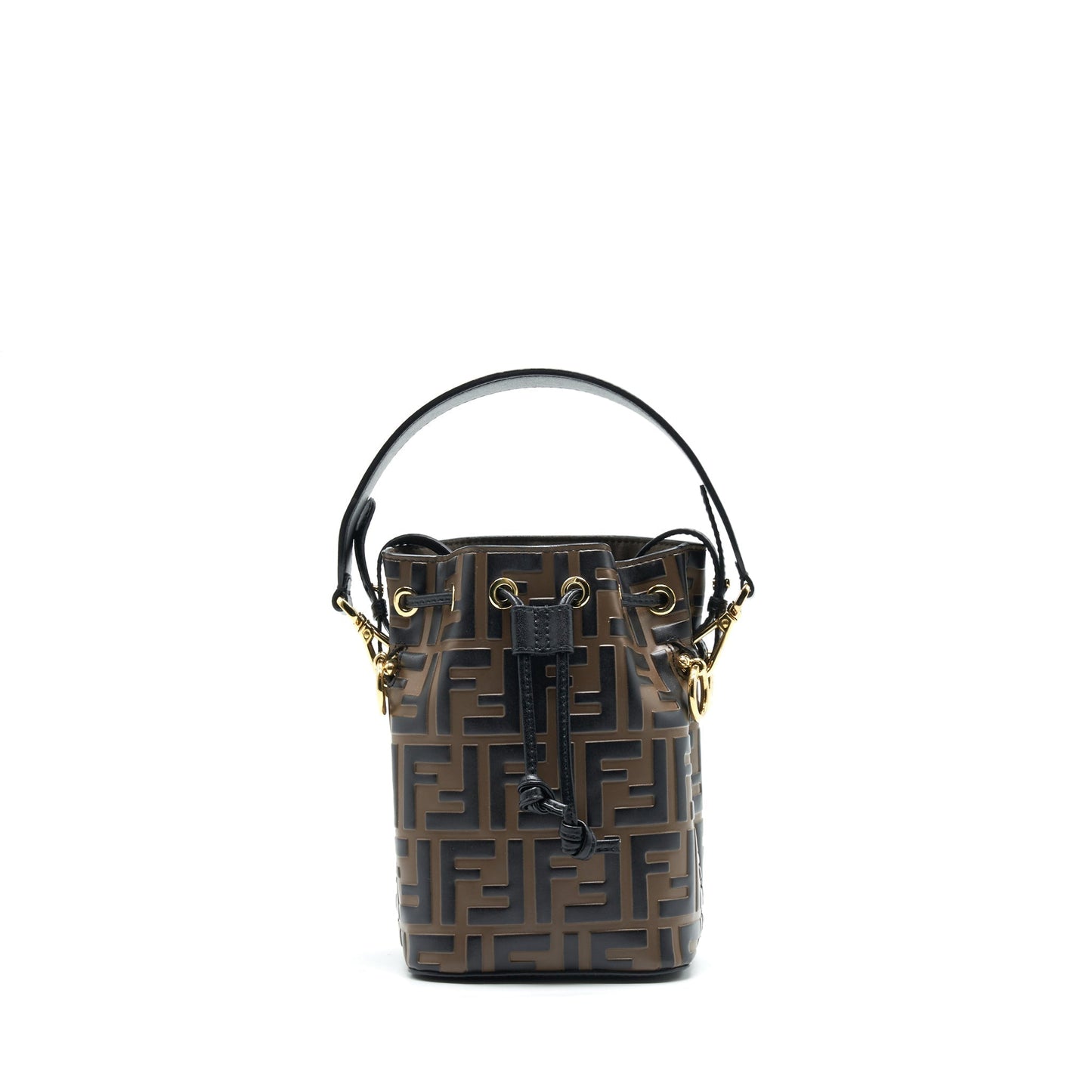 Fendi Mon Tresor Purse Black Brown Mini Bucket Bag