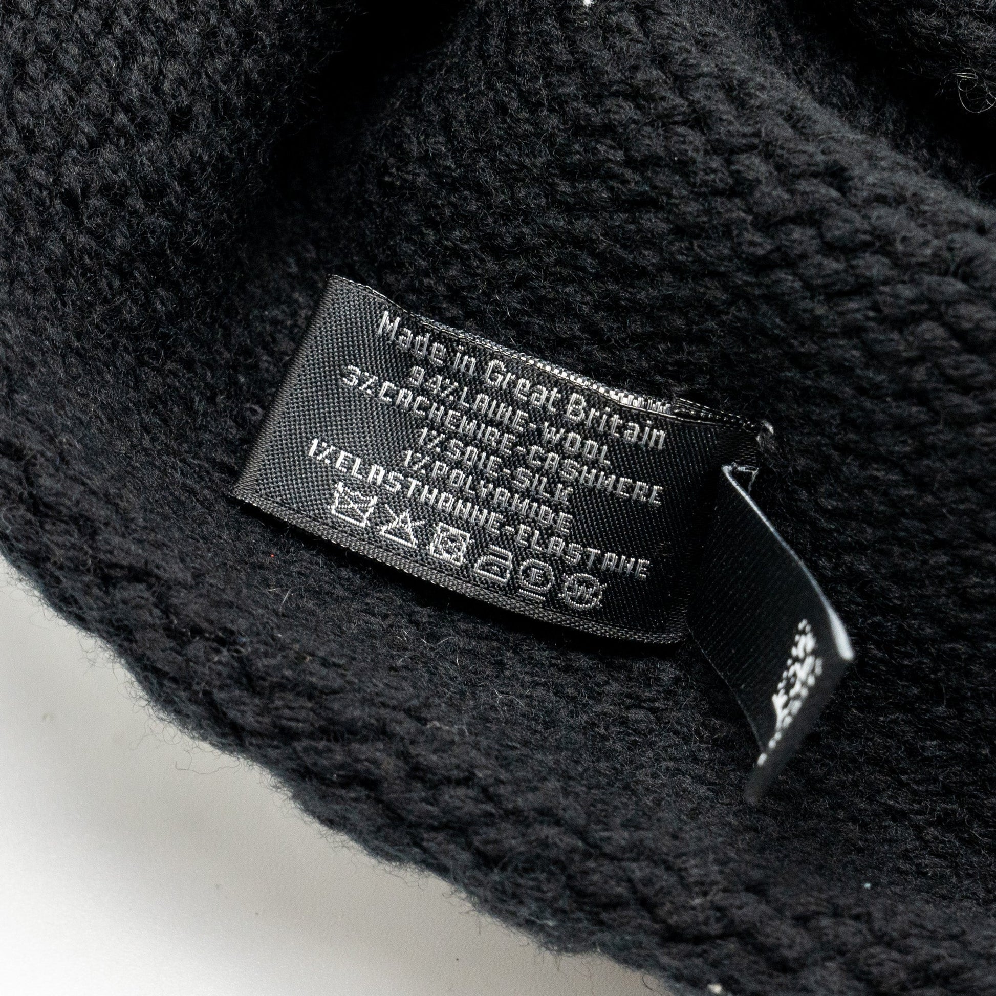 Chanel beanie hat wool cashmere Black White