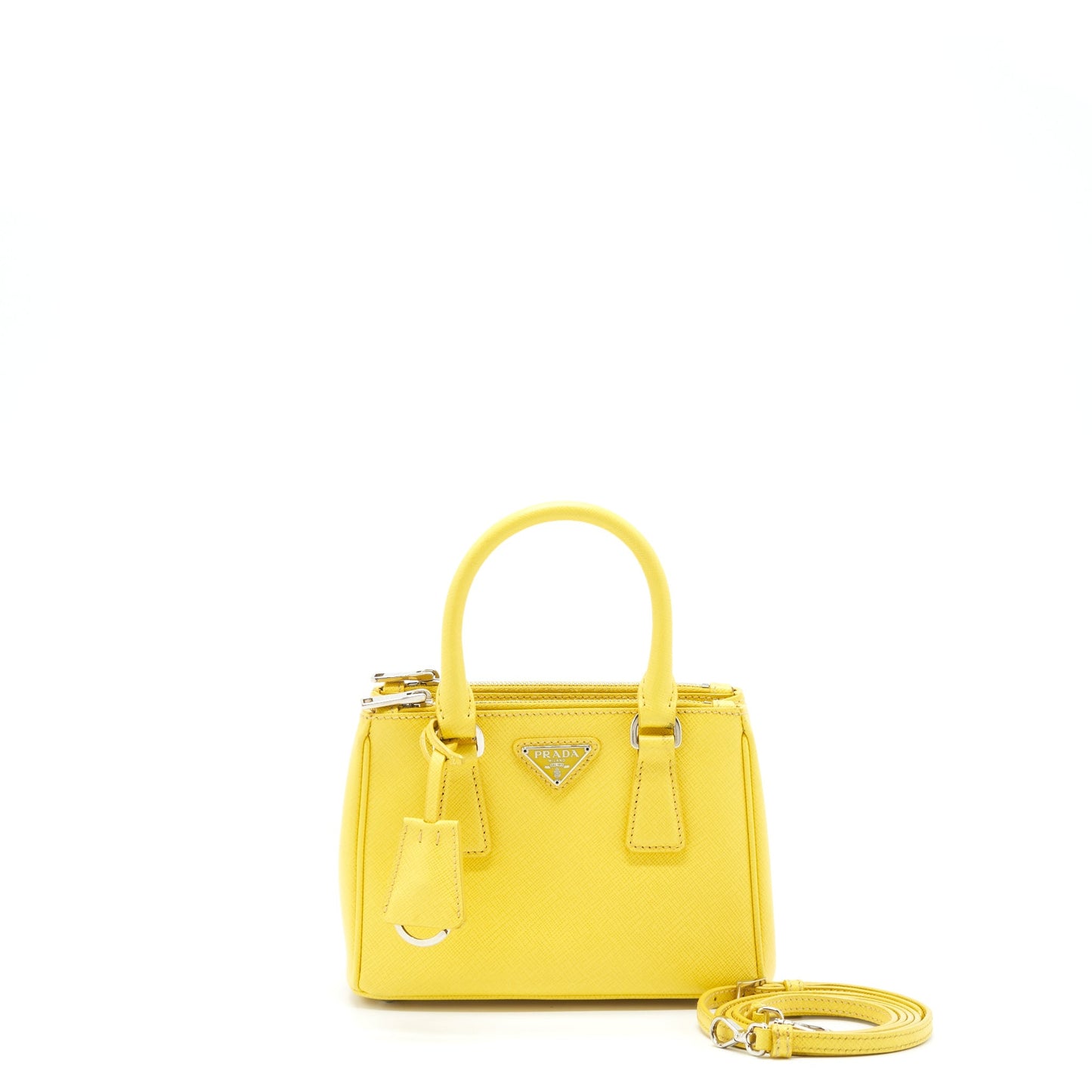 Prada Galleria Tote Saffiano Lux Yellow Handbag Mini Tote Bag
