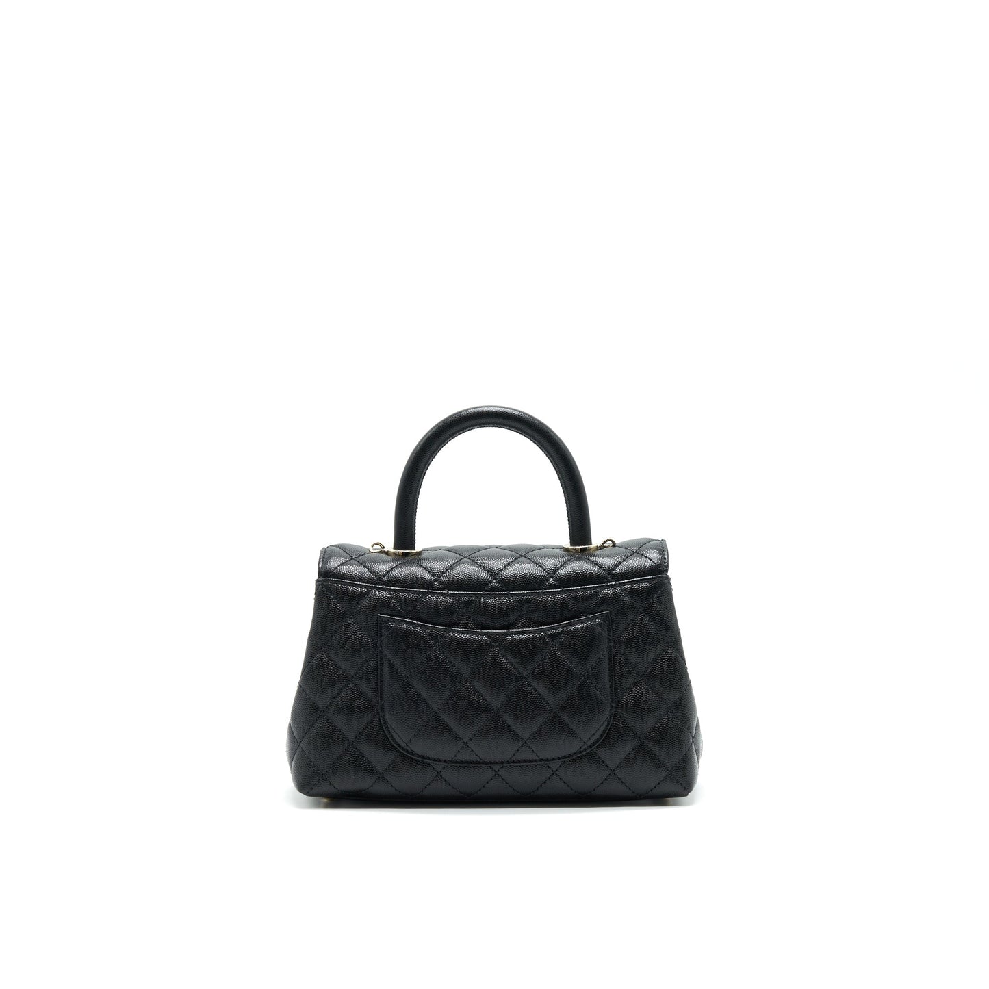 Chanel 21K old 24cm Cocohandle Caviar LGHW Black Small Mini Bag