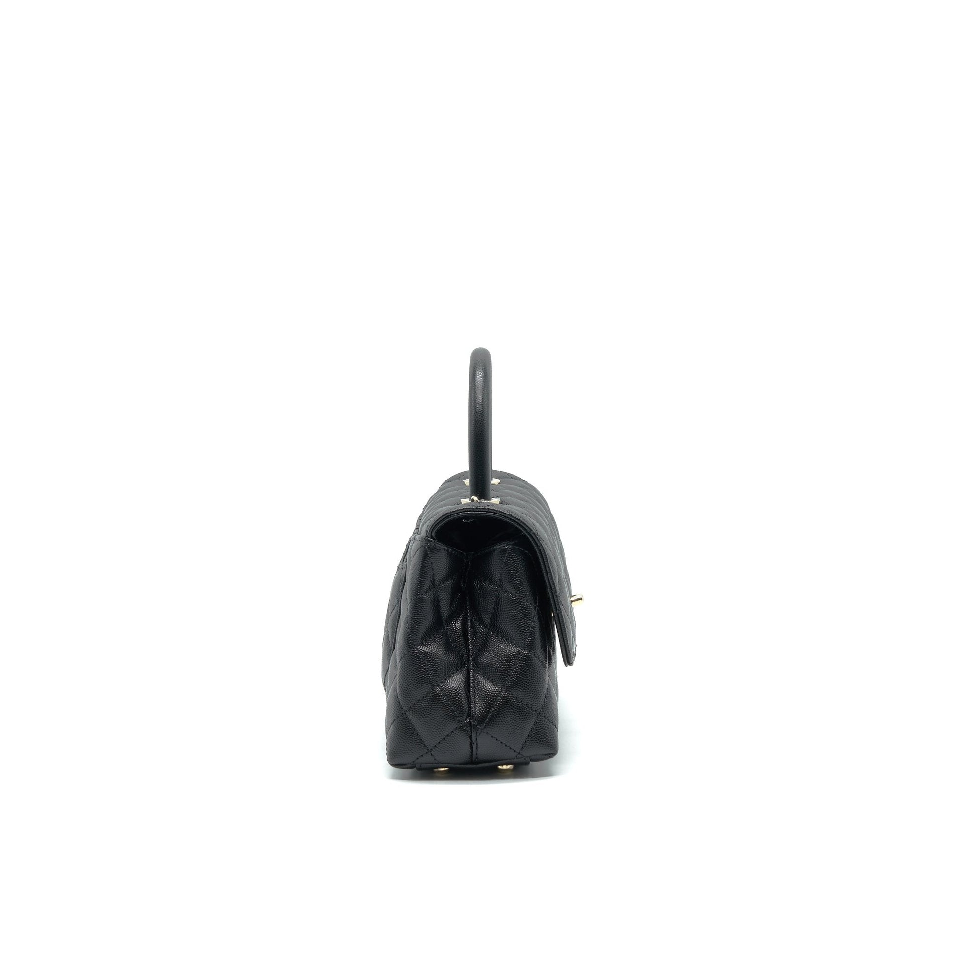 Chanel Coco Handle 24cm Caviar GHW Microchip Black Small Handbag