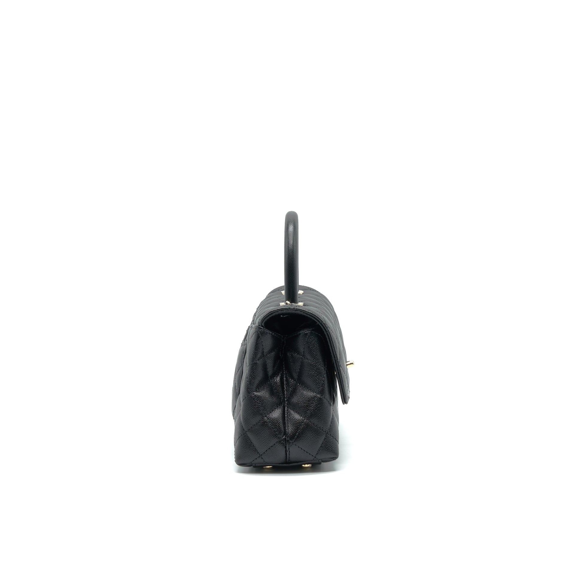 Chanel 21K old 24cm Cocohandle Caviar LGHW Black Small Mini Bag