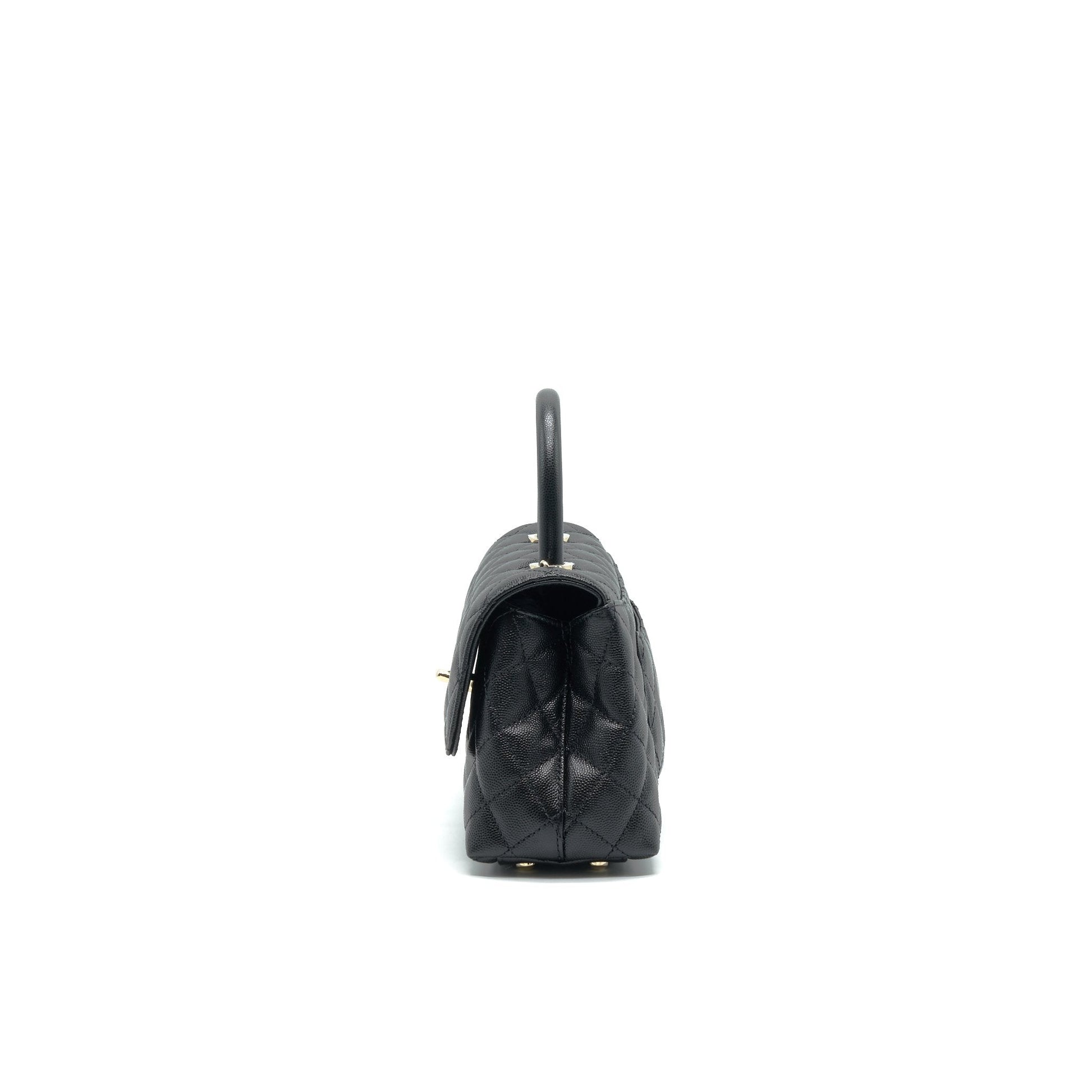 Chanel Coco Handle 24cm Caviar GHW Microchip Black Small Handbag