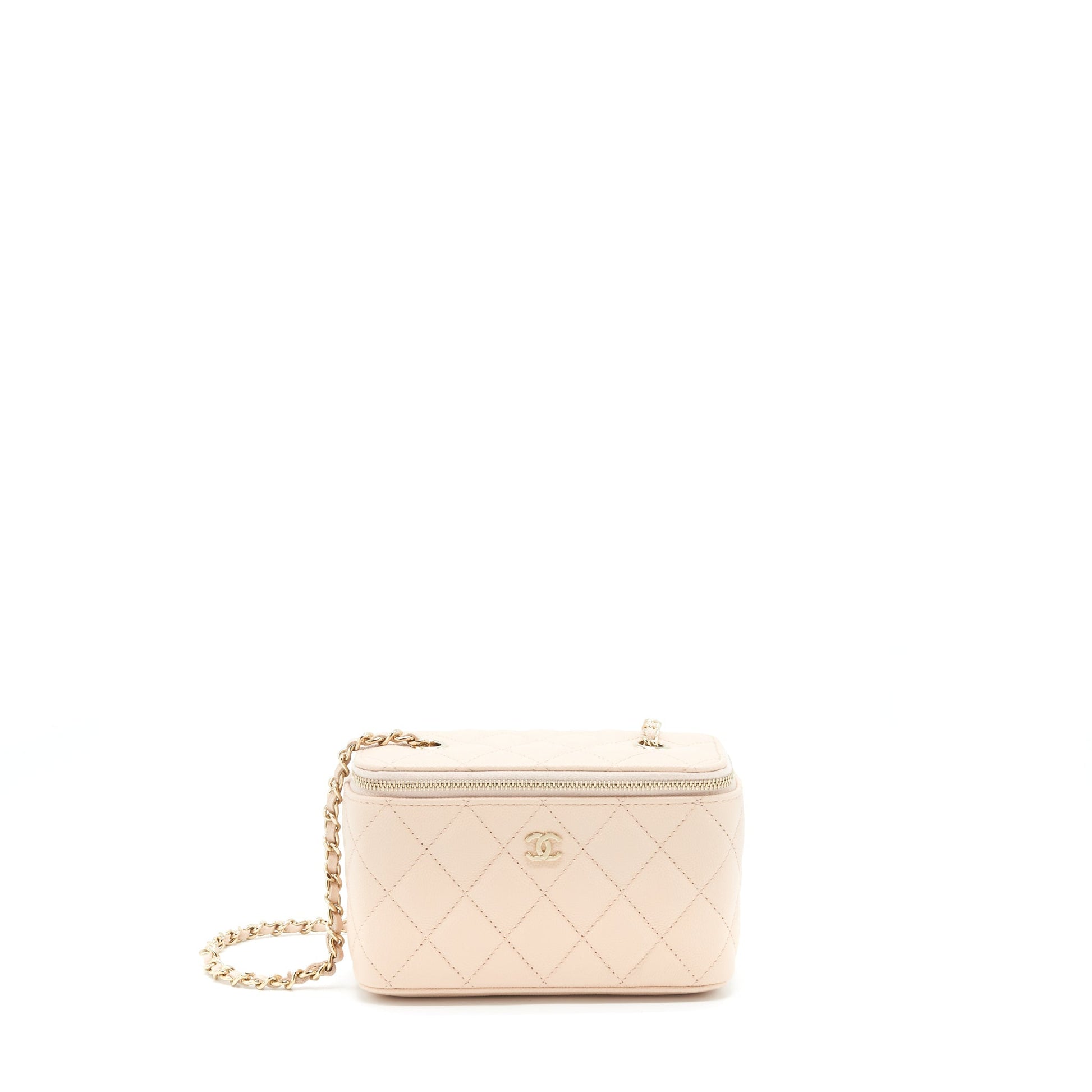 Chanel Long Vanity Caviar LGHW Beige Handbag