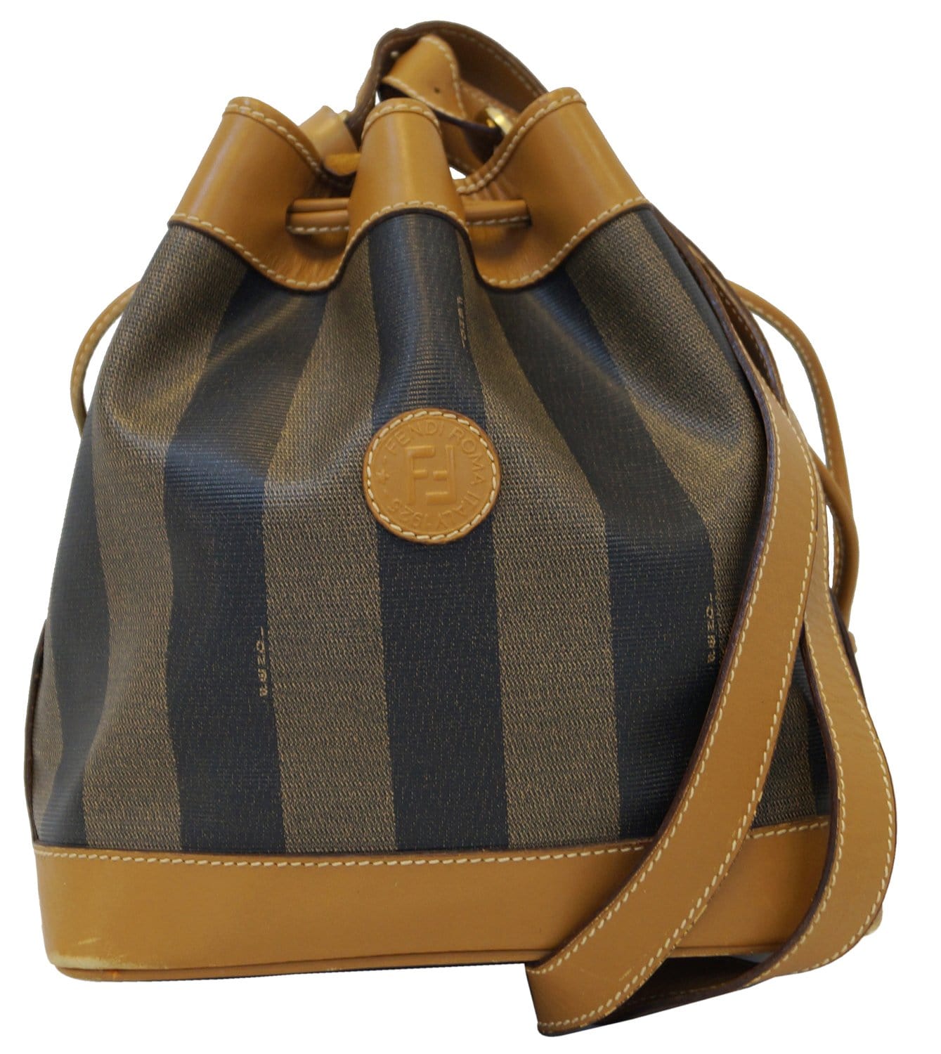 Fendi Pvc Shoulder Bag Leather Brown