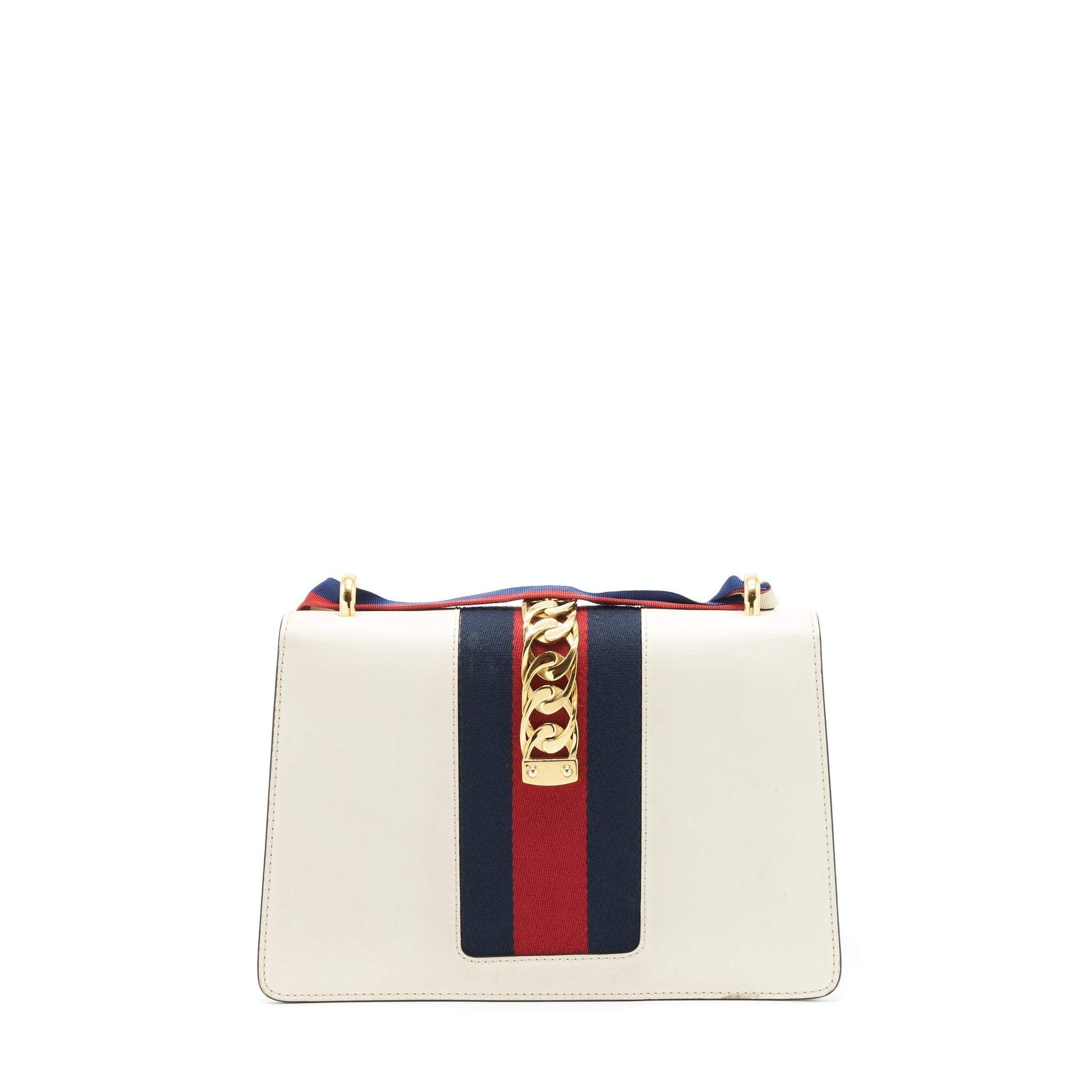 Gucci Sylvie Shoulder Bag White Small White Ghw